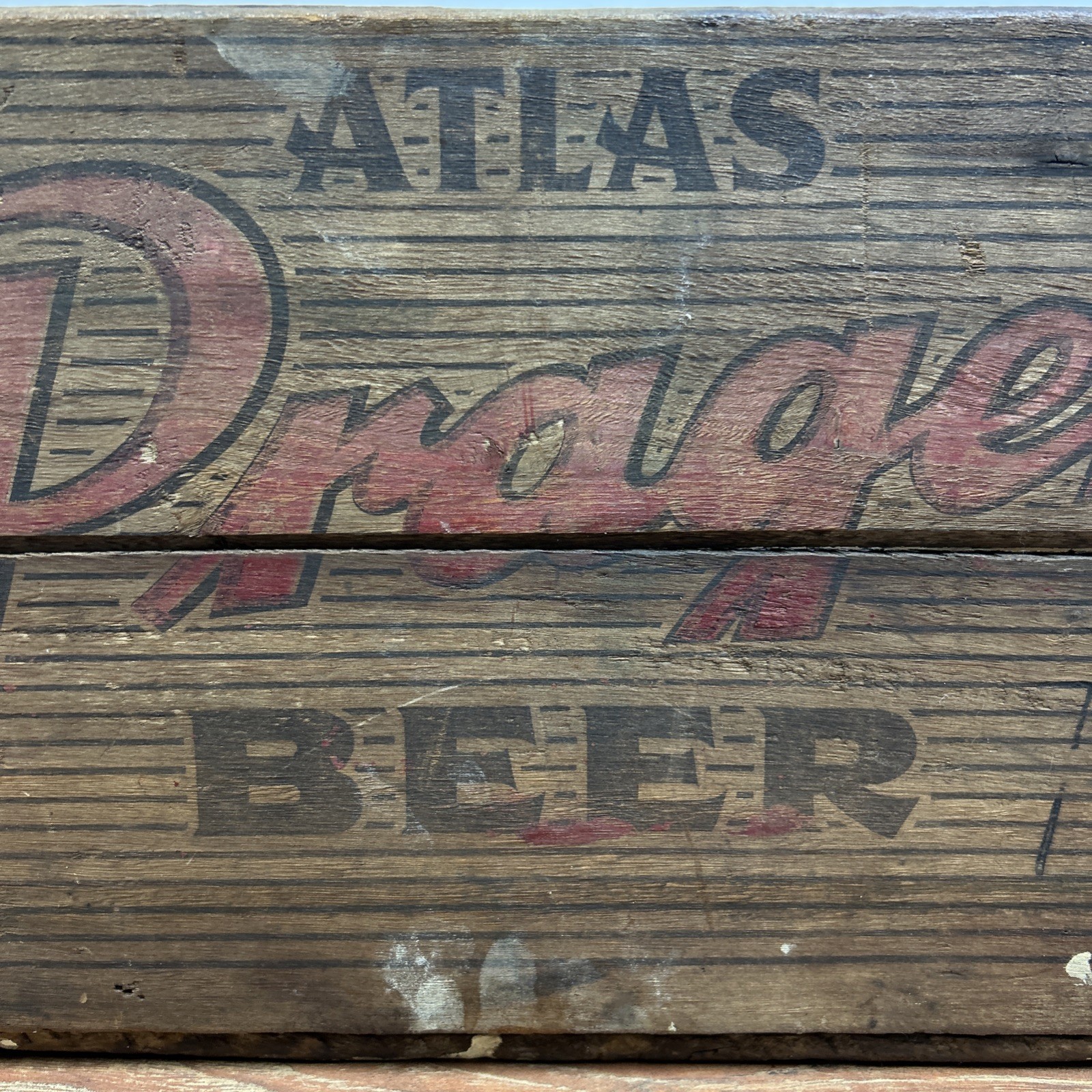 Atlas Prager Beer Crate Case Wood Chicago BW96 Wooden Advertising No Lid