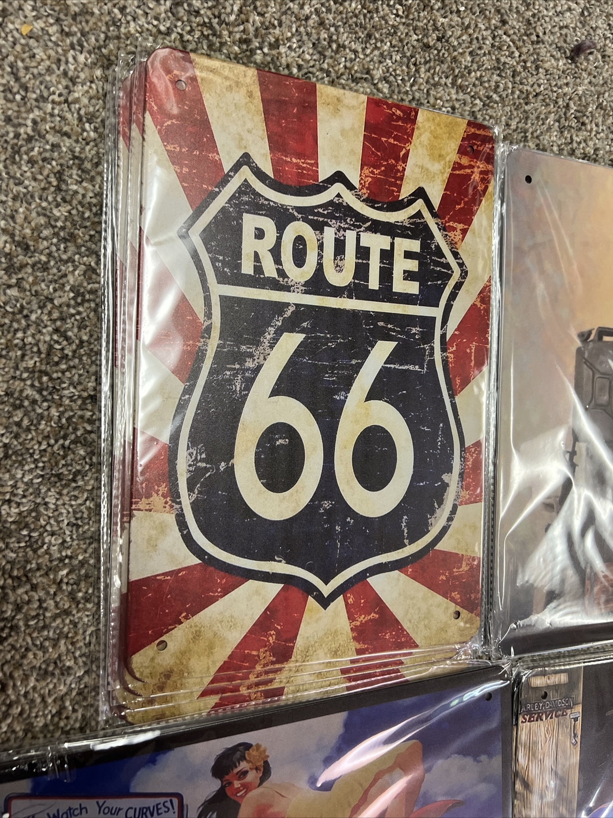 wall Sign decor tin metal plates set of 13 motorcycle Harley Davidson Indian New