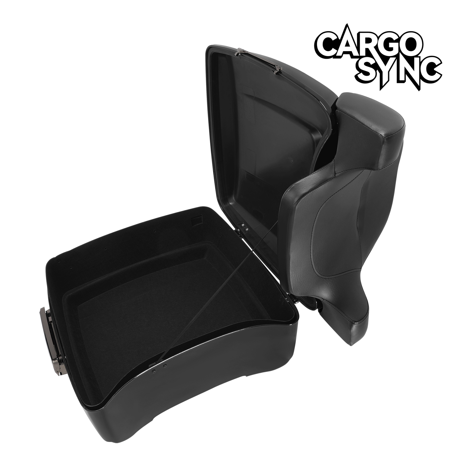13.7“ King Trunk with Wrap Backrest Mount Rack Fit For Harley Touring '14-25