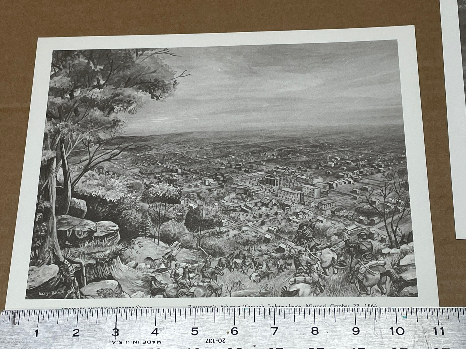 4 Civil War Prints Westport Historical Society Kansas City Missouri Battles RARE