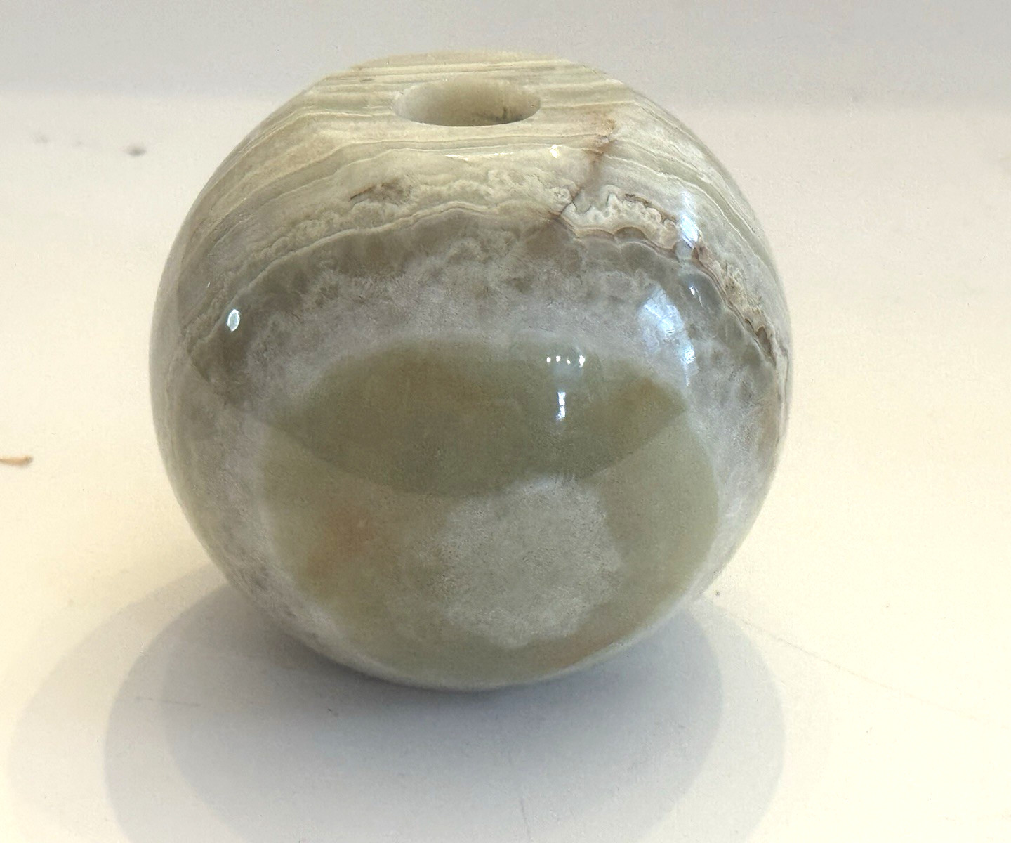 NEW OLD STOCK~ 2.5" dia Onyx Ball Lamp Spacer Break lamp part-Med Green