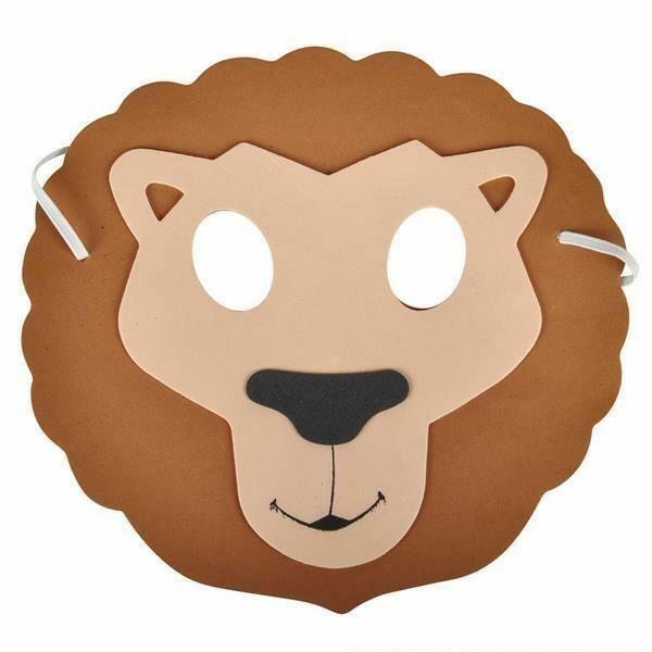 12 FOAM ZOO ANIMAL MASKS Kids Party Favor Lion Tiger Giraffe Monkey