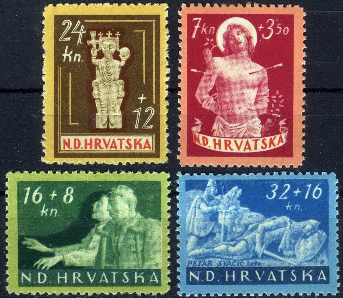 Croatia 1944 Wounded War Victims MH (SC# B56-B59)