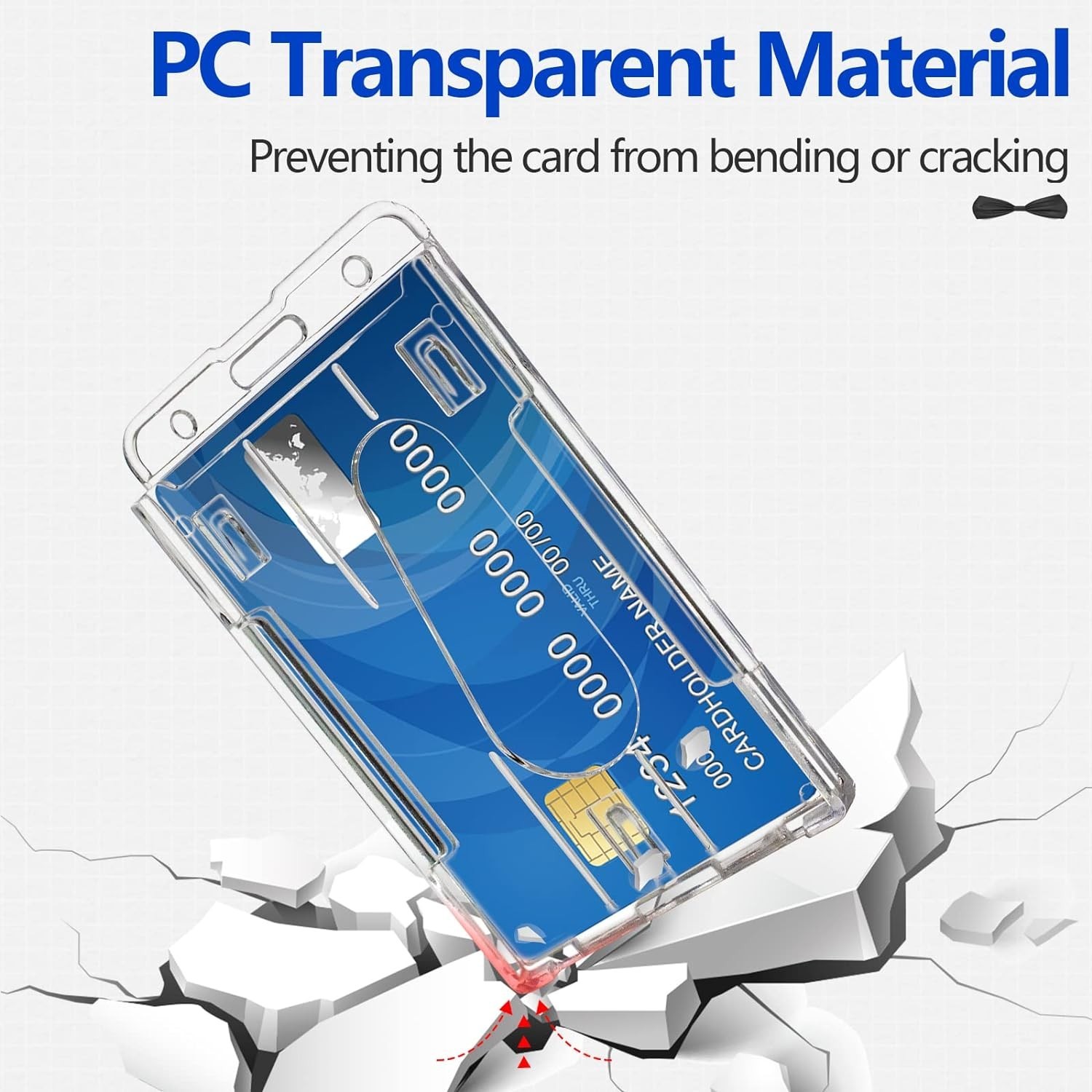 ID Badge Holder Heavy Duty PC Material High Clear Holds 2 Cards Suitable for All