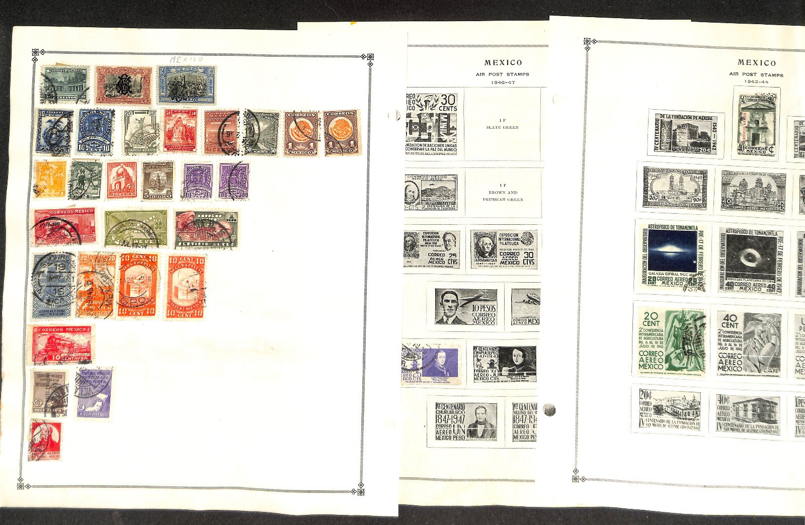 Mexico Stamp Collection on 25 Scott International Pages, 1856-1958 (BD)