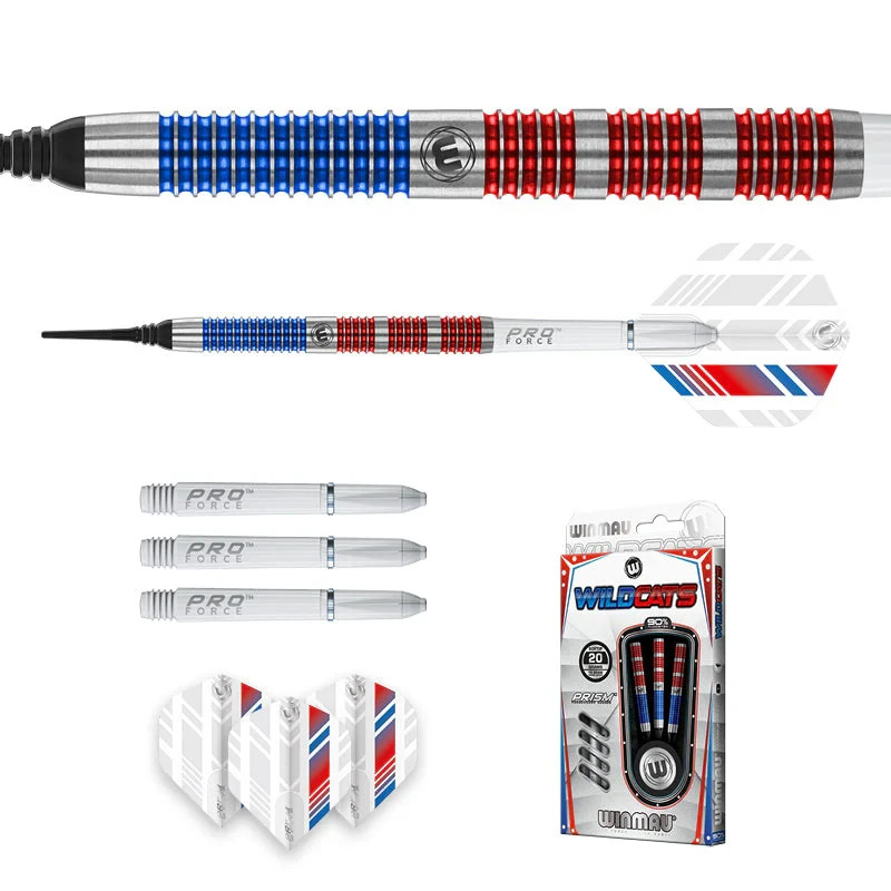 WINMAU WILDCATS 90% TUNGSTEN SOFT TIP DARTS 20GAM SHIPS FREE FREE BONUS #2305