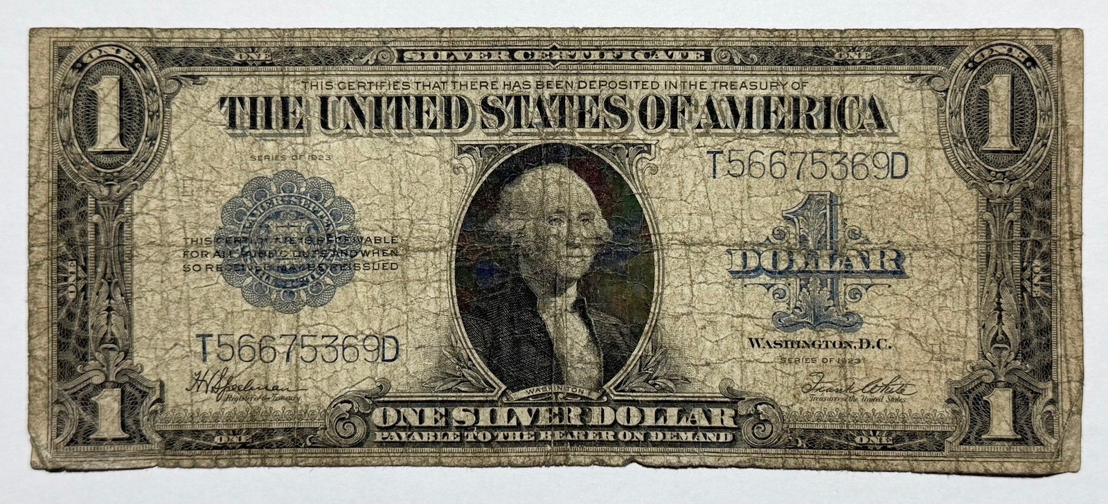 1923 $1 Bill Silver Certificate Note Large Size 369D-QXCM