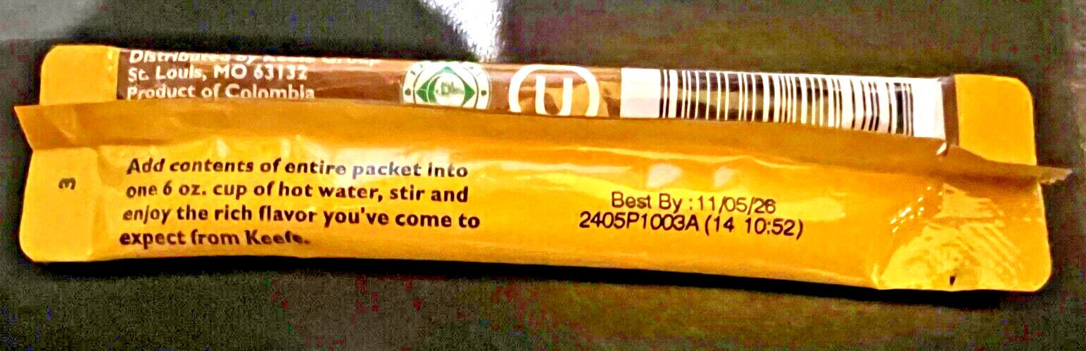 100 packets of Keefe 100% Colombian Premium Freeze Dried Coffee Free Shipping!