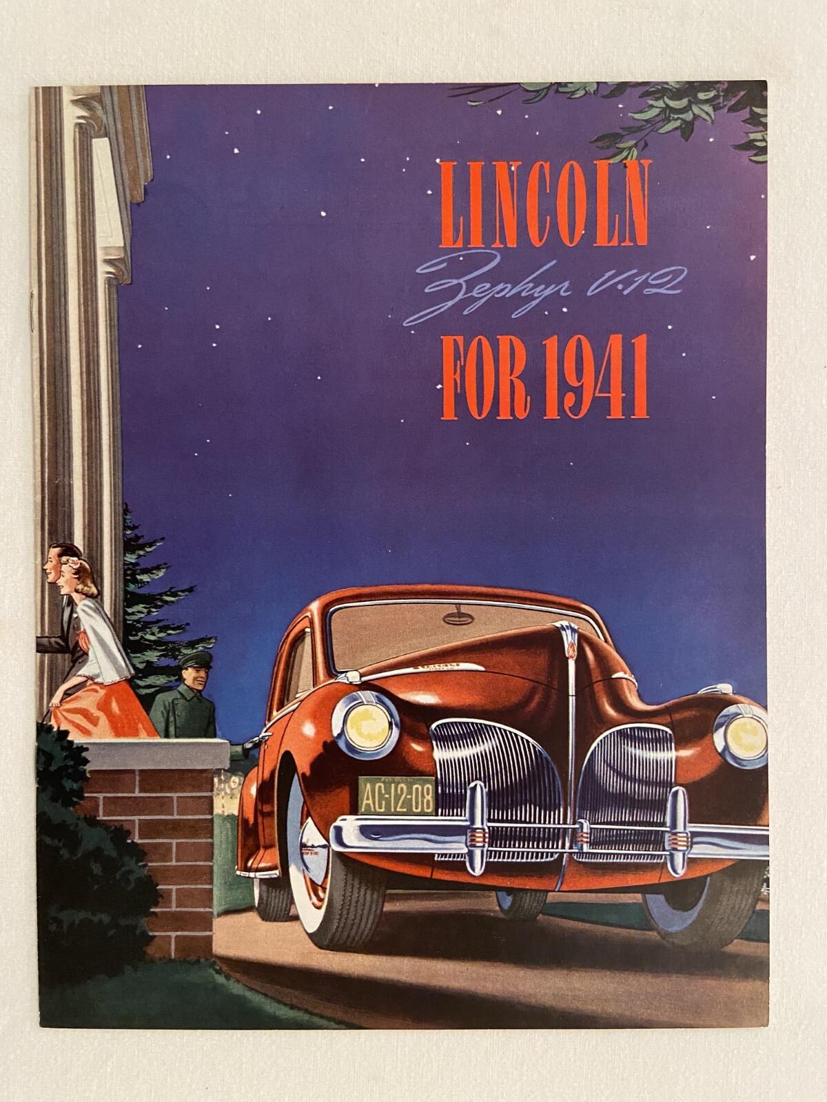 1941 LINCOLN ZEPHYR V-12 SALES BROCHURE CATALOG ORIGINAL VERY GOOD CONDITION
