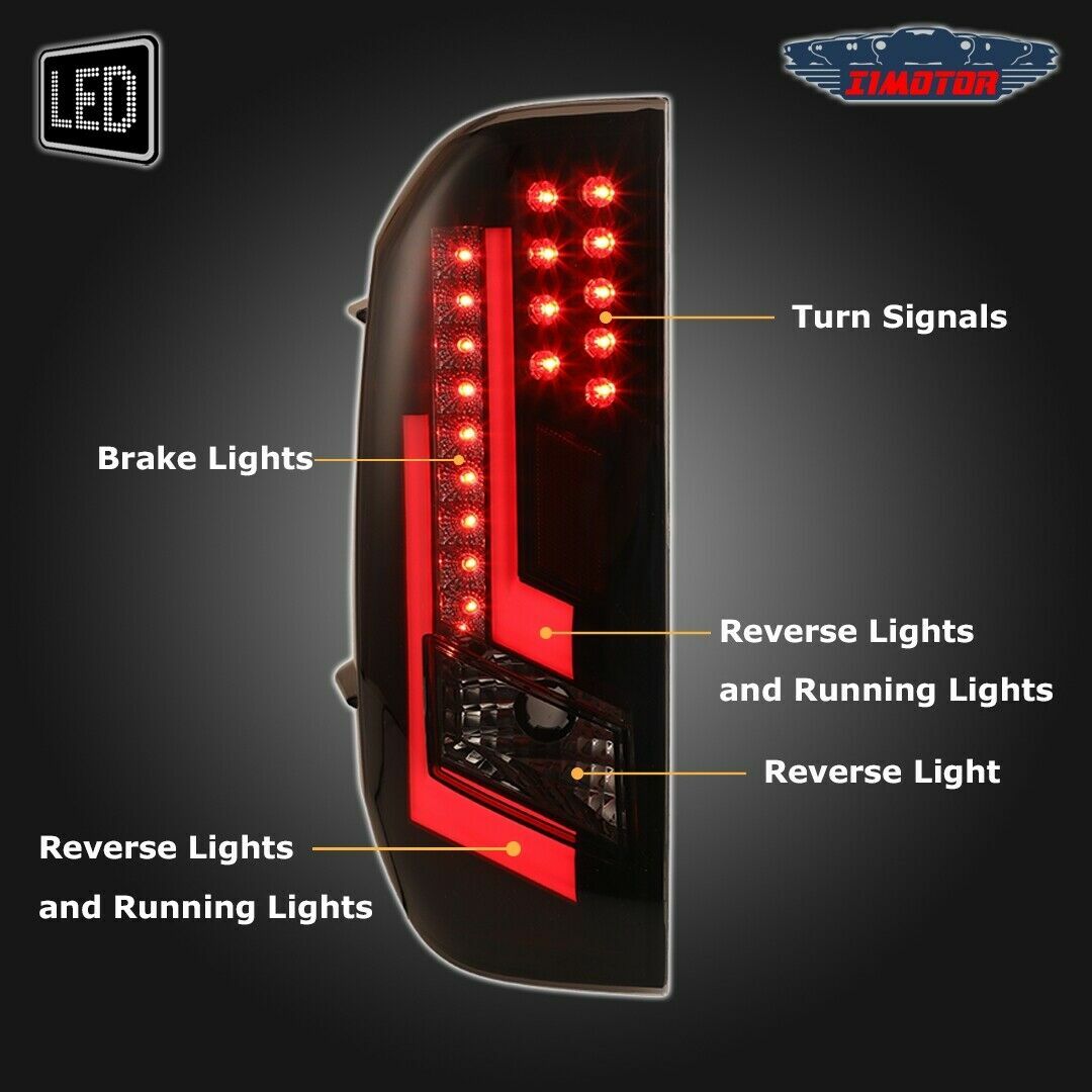 Smoke LEDFor 2014-2021 Toyota Tundra Tail Lights Brake Rear Lamps Left+Right