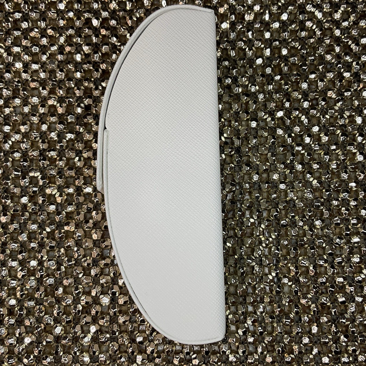 Prada XL Flip Top Eye/Sunglasses Saffiano Hard Case Drawstring Case & ClothWhite