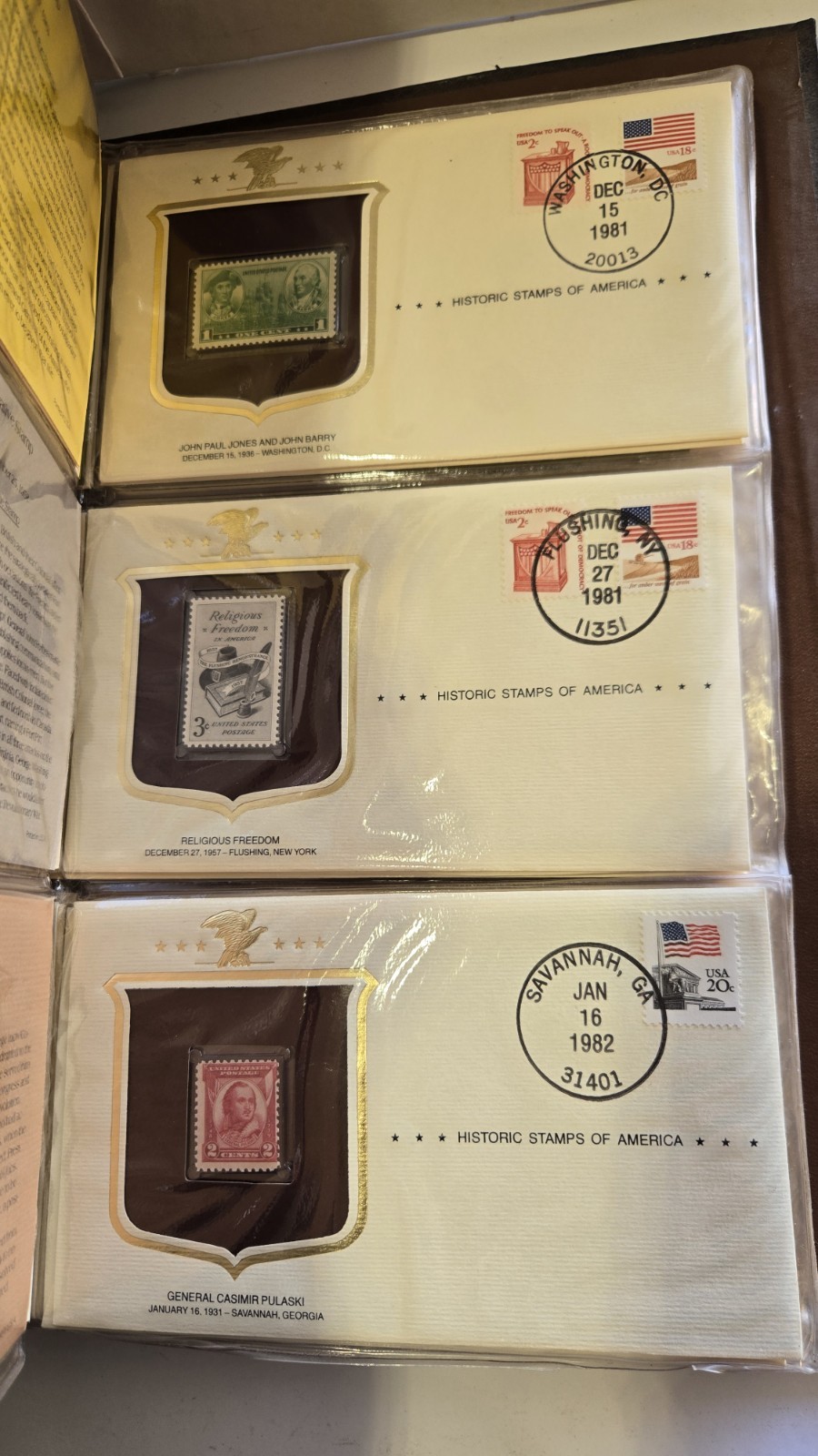 Historic Stamps of America The Postal Commemorative Society 1978-1982 101 Stamps