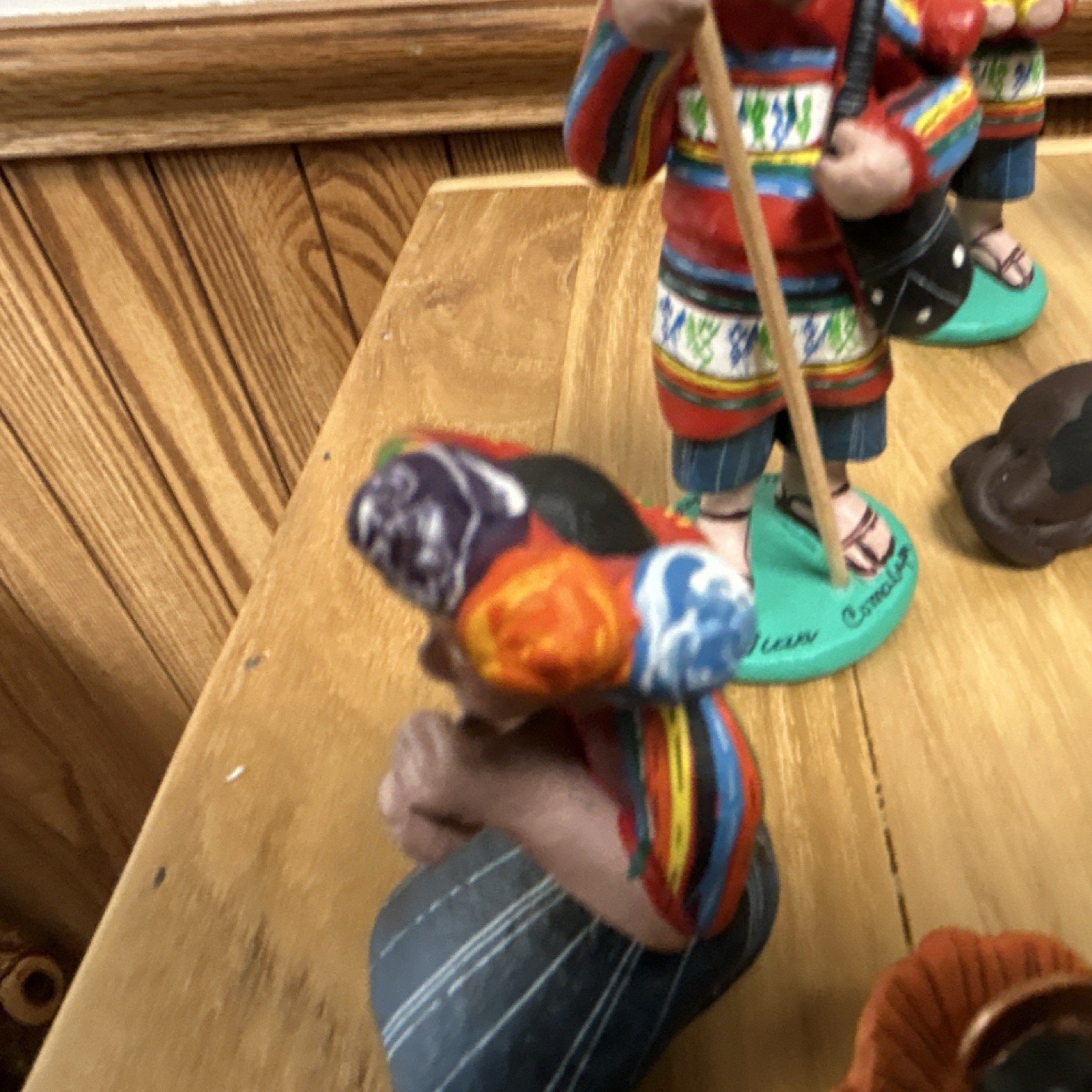 Handmade Peruvian Folk Art Figurine Set Signed San Juan Comalapa’