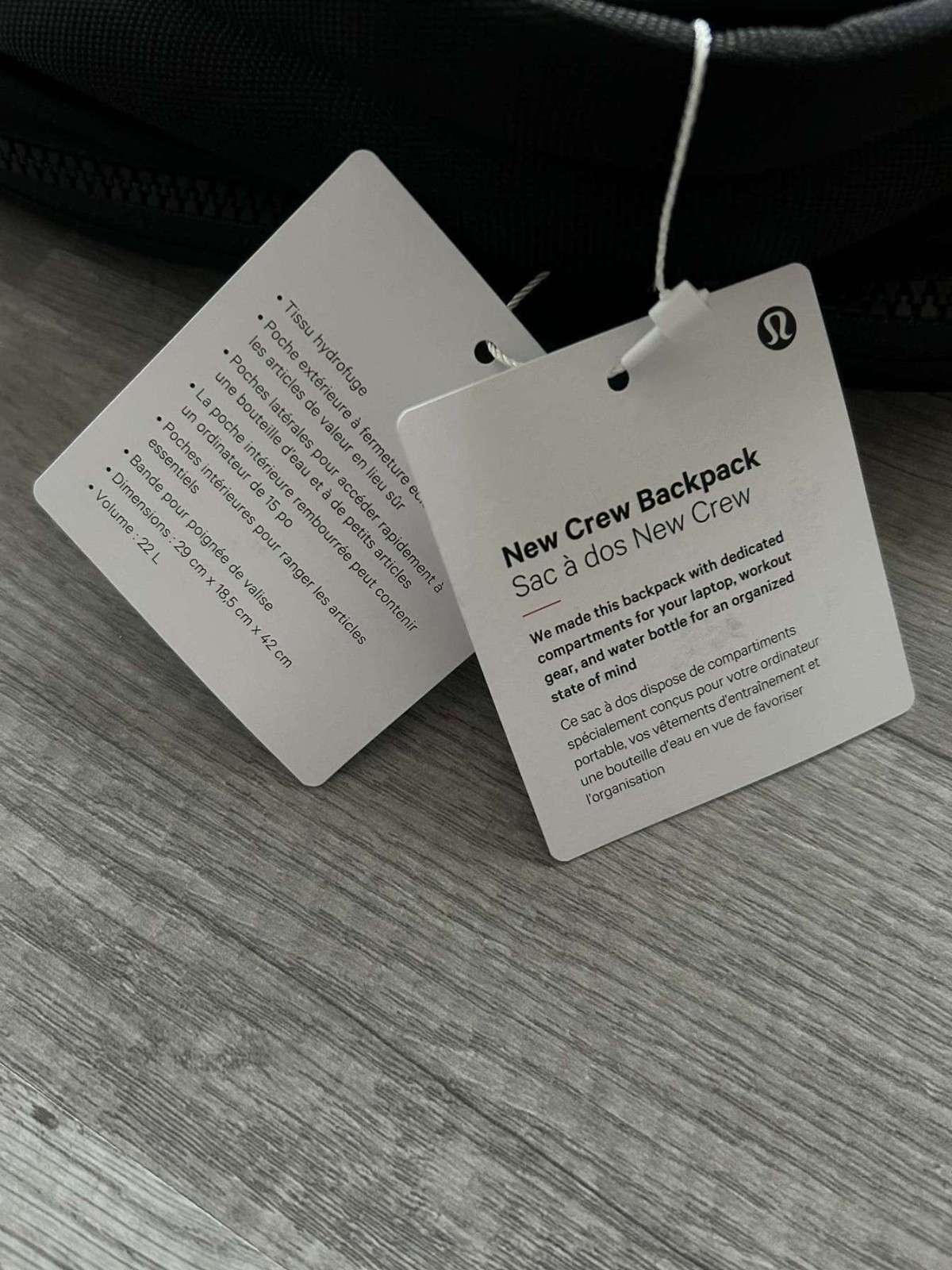 Lululemon New Crew Backpack Black 22L Excellent Condition