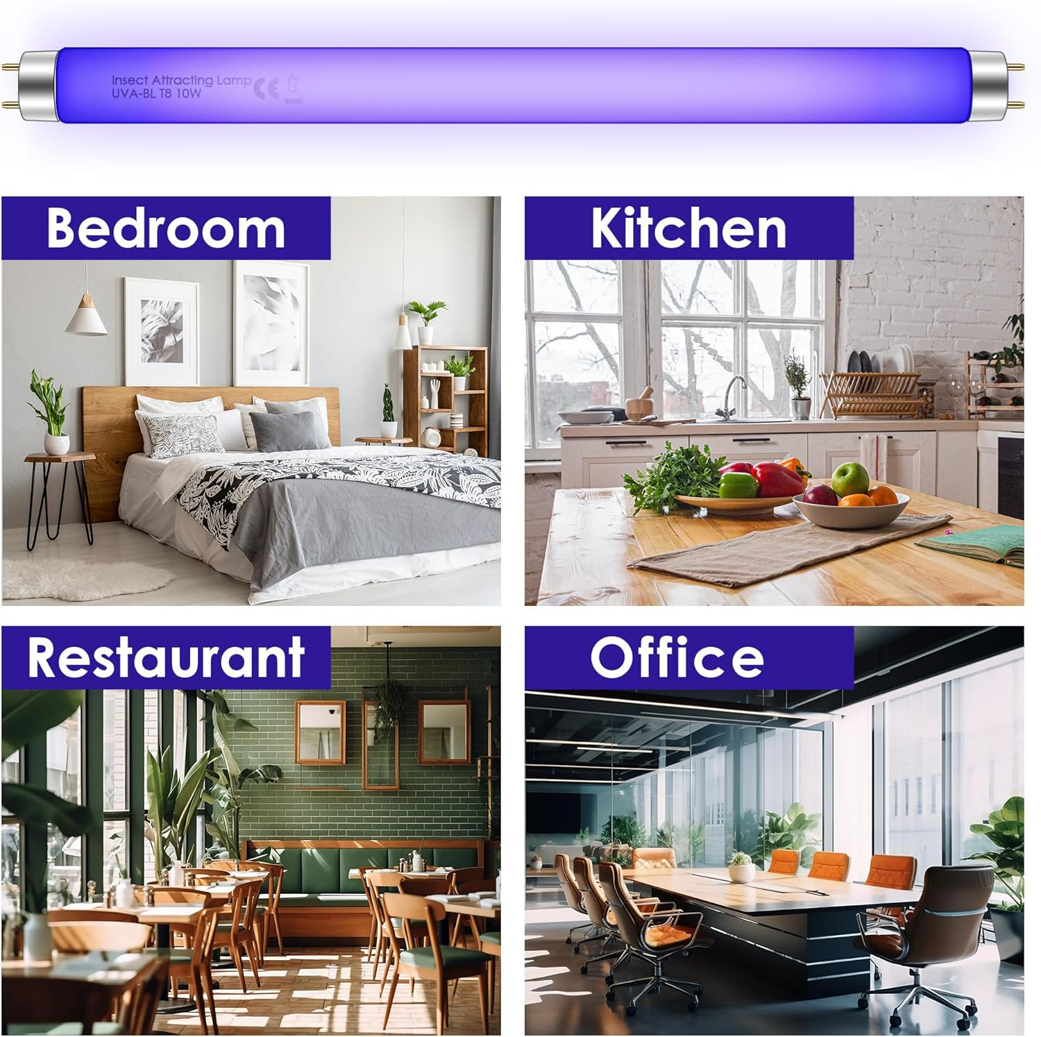 Qualirey 2 Pack Bug Zapper Replacement Light Bulbs 10W for 20W Indoor Bug Zapper