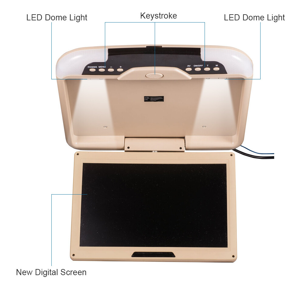 13inch 12V/24V Beige Car Monitor LCD TFT Overhead Flip Down Car Ceiling Screen