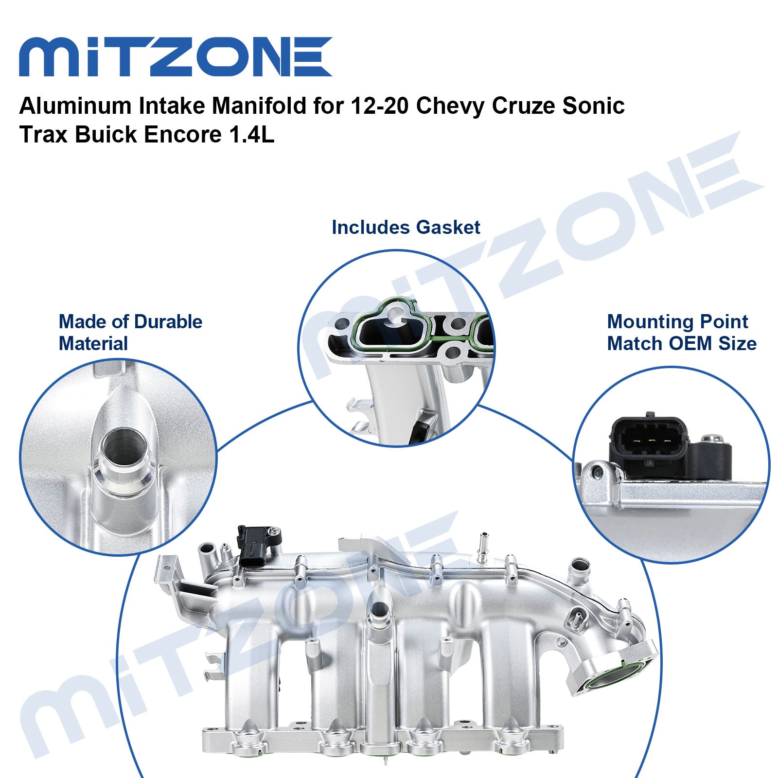 Aluminum Intake Manifold for 12-20 Chevy Cruze Sonic Trax Buick Encore 1.4L