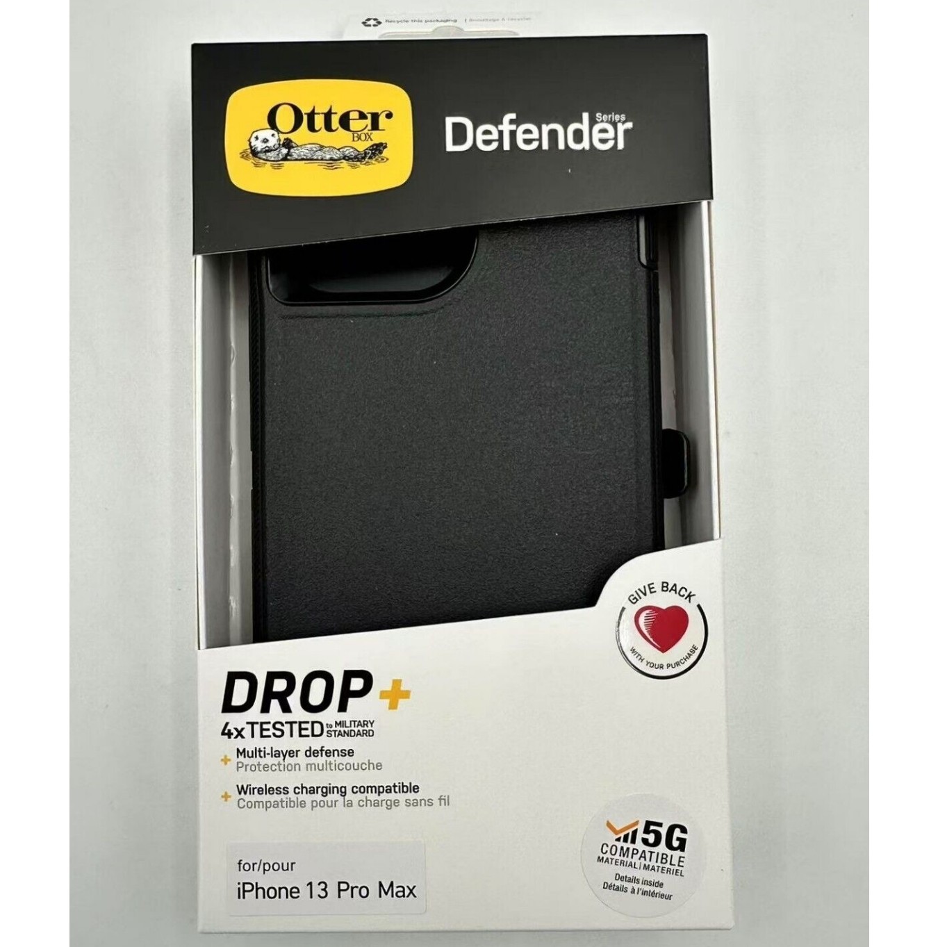 OtterBox Defender Case with Holster Case for iPhone 13 Pro Max, Black Case