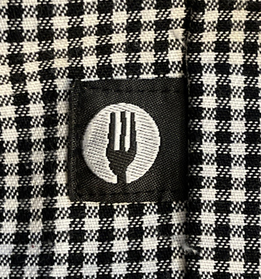 CHEF WORKS BLACK & WHITE CHECKERED DRAWSTRING PANTS SIZE SMALL