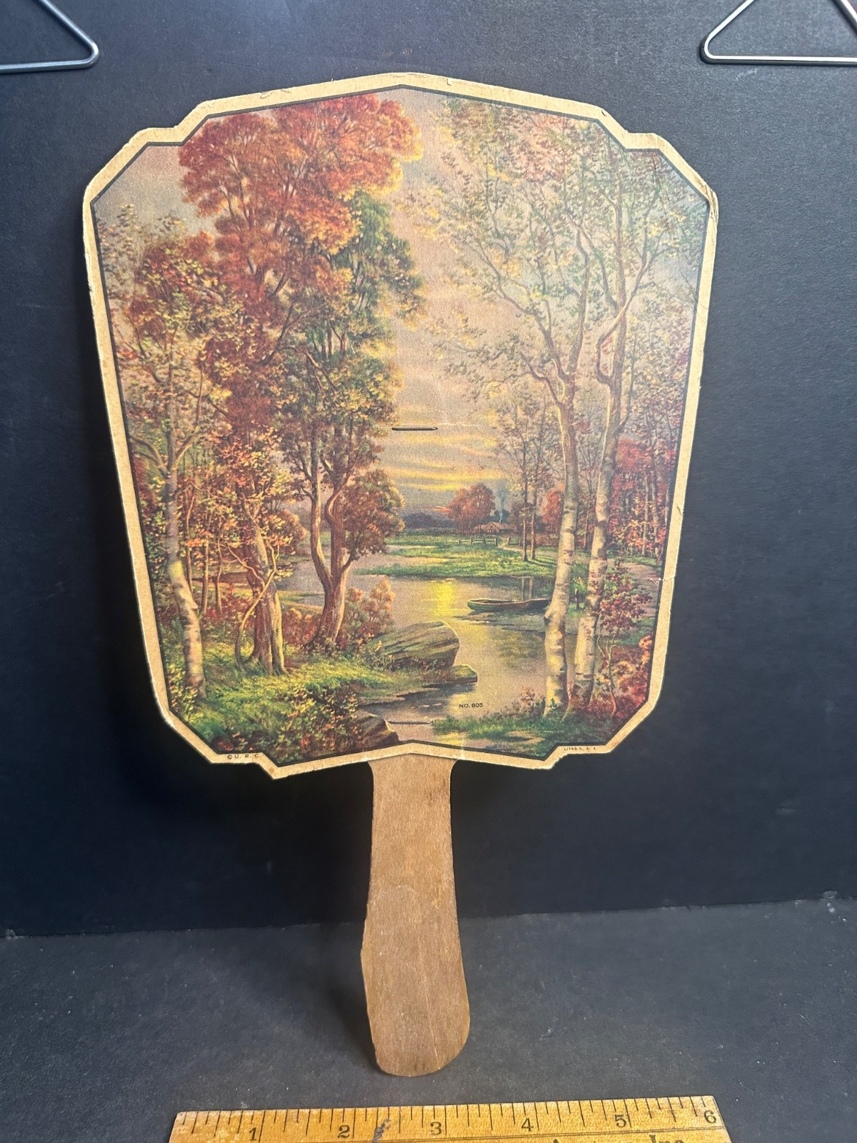 Vintage Hand Fan, PERRY MARKETS, Rockland ME, Metropolitan Food Store