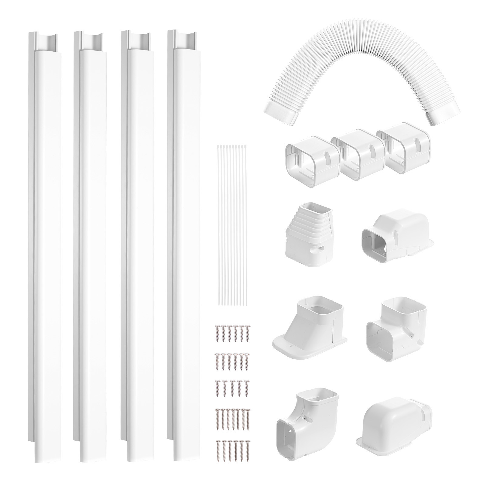 VEVOR 3" W 17.6Ft Line Set Cover Kit For Mini Split/Central Air Conditioner PVC