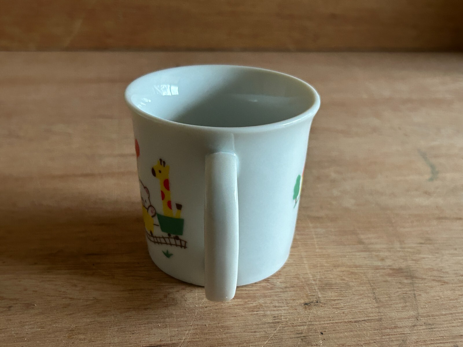 Lillian Vernon Cereal Bowl Mug Cup 2 Piece Set Youth Animals Train Japan Vintage