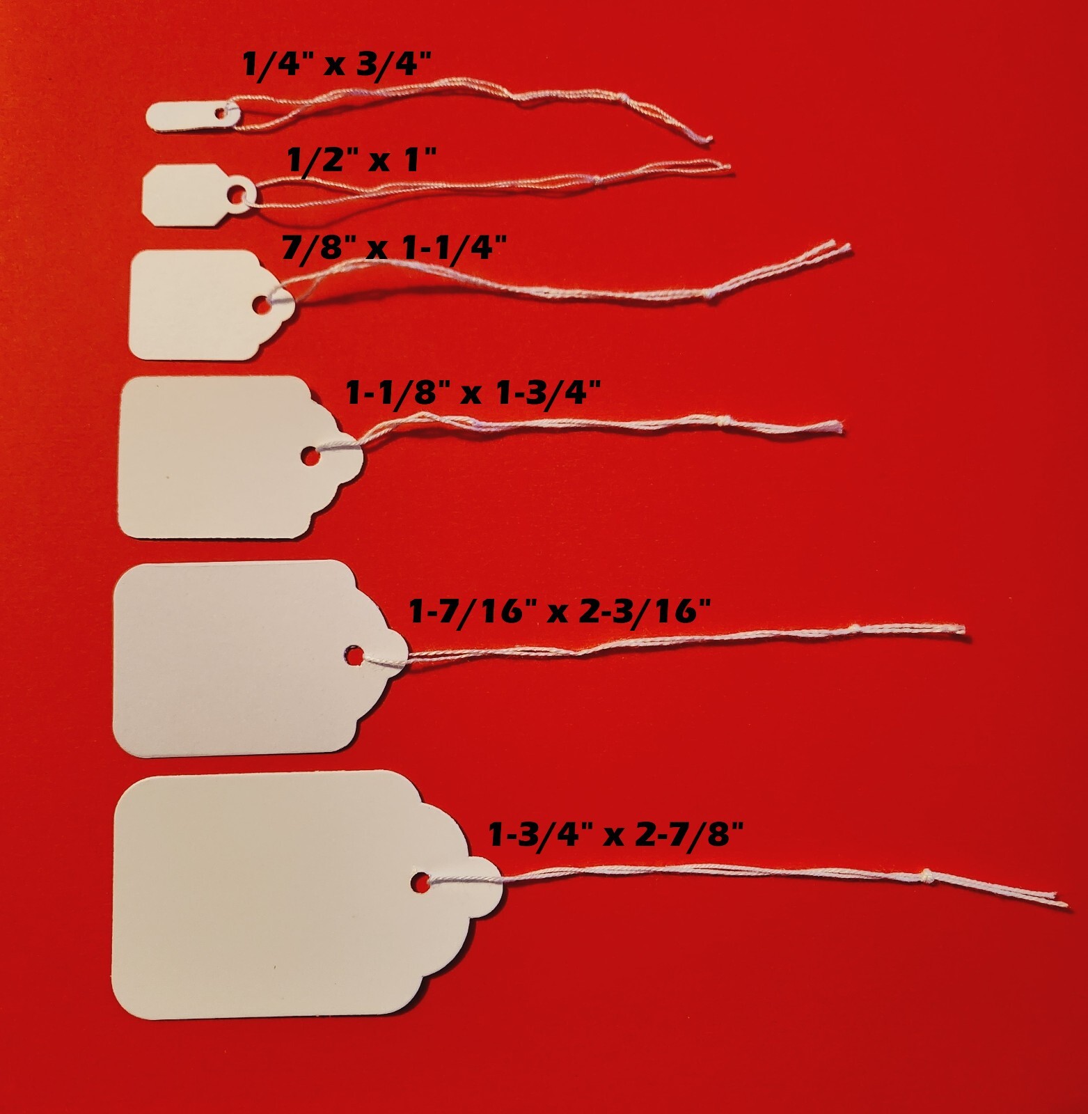 100 pcs White Paper Price Tags, Jewelry Price Tags with String attached