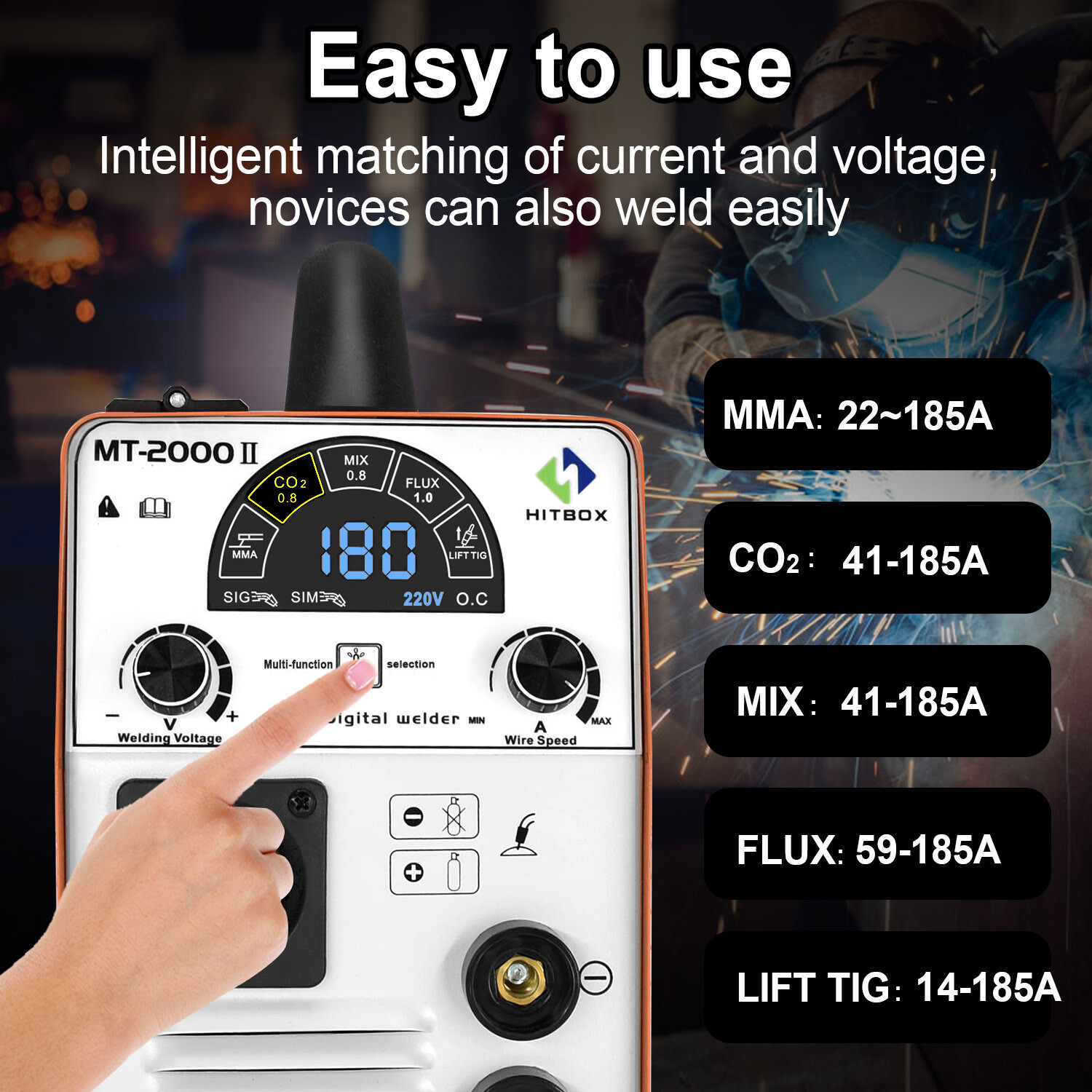 MIG Welder 4 in 1 200A 110V 220V DC Inverter Gasless Gas MIG TIG Welding Machine