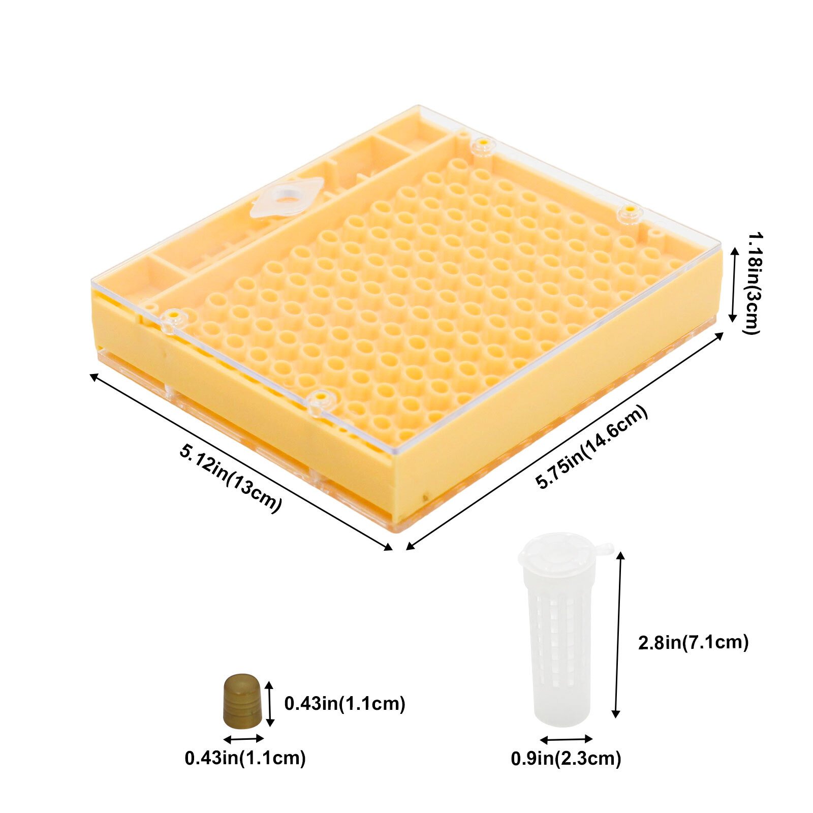 138X Beekeeping Rearing Cup Kit Bee Queen Cages Roller Beekeeper Equipment Tool