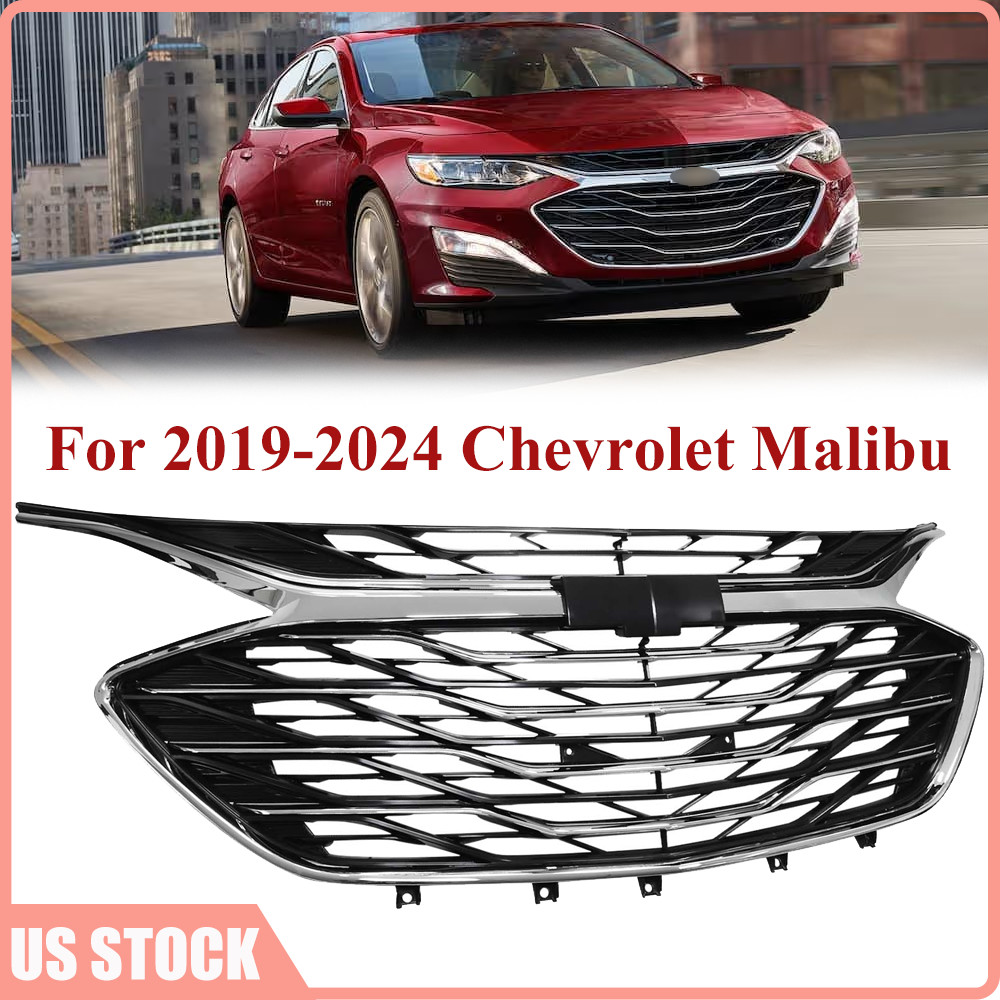 3PCS For 2019-2024 Chevrolet Malibu Chrome Front Upper Lower Grille LSGRCV008B