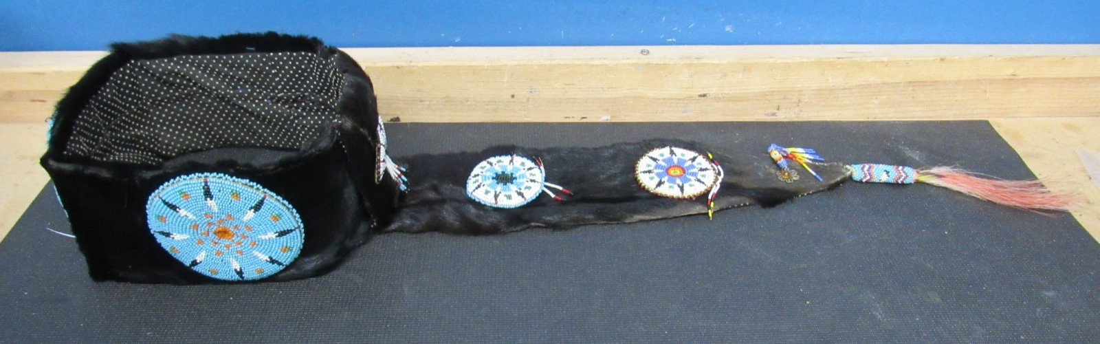 VINTAGE Native American otter fur turban