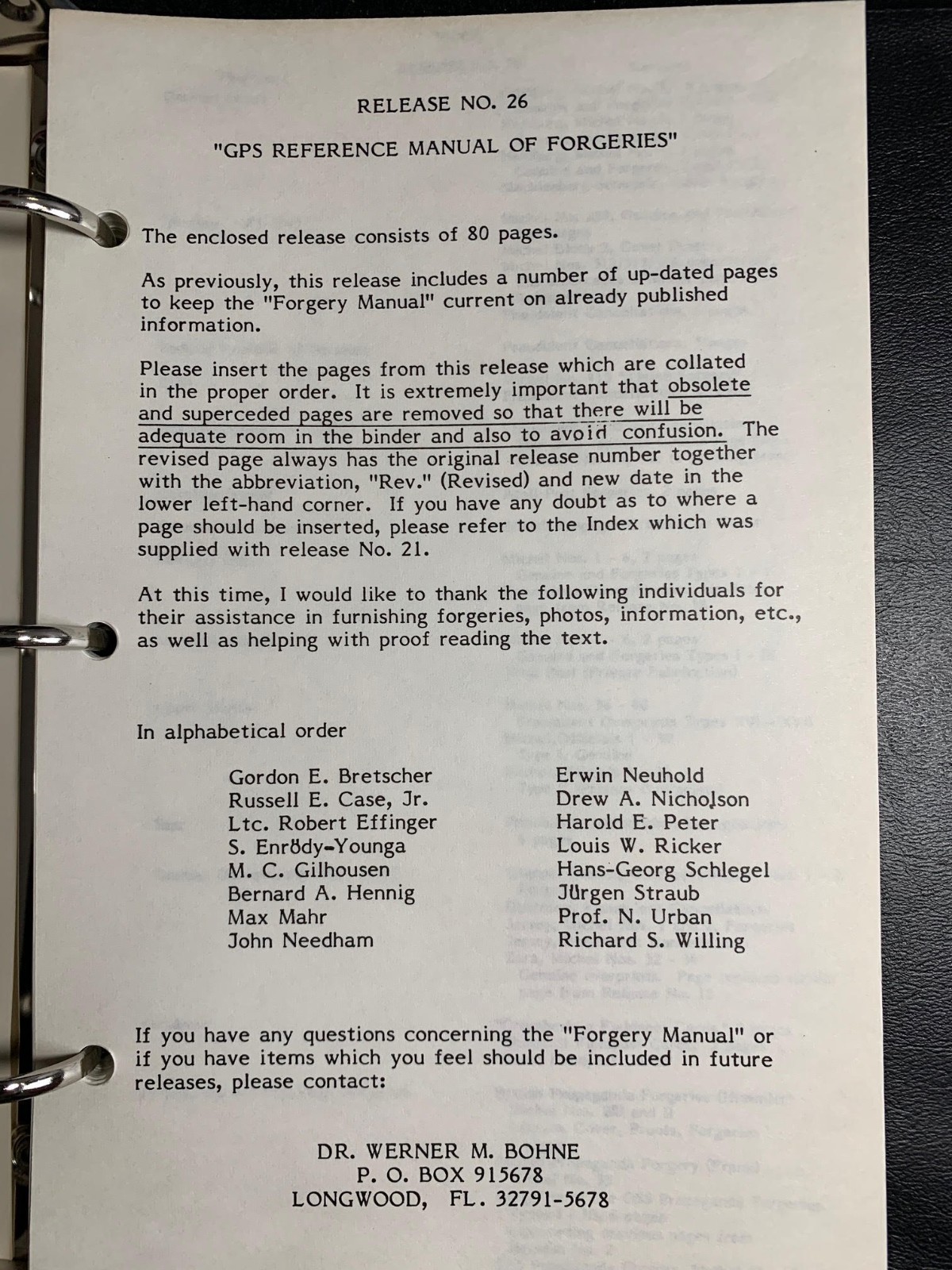 GPS Refernce Manual of (Germany) Forgeries - Dr Werner M Bohne - Vols 5 10