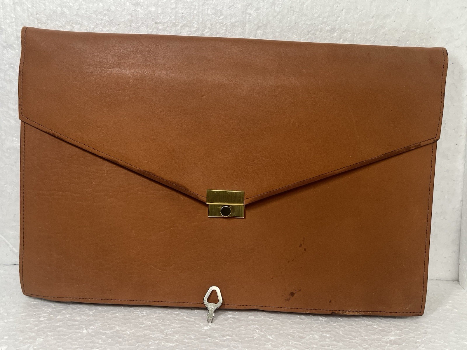 Vintage Amiet Locking Leather Folio Top Grain Cowhide