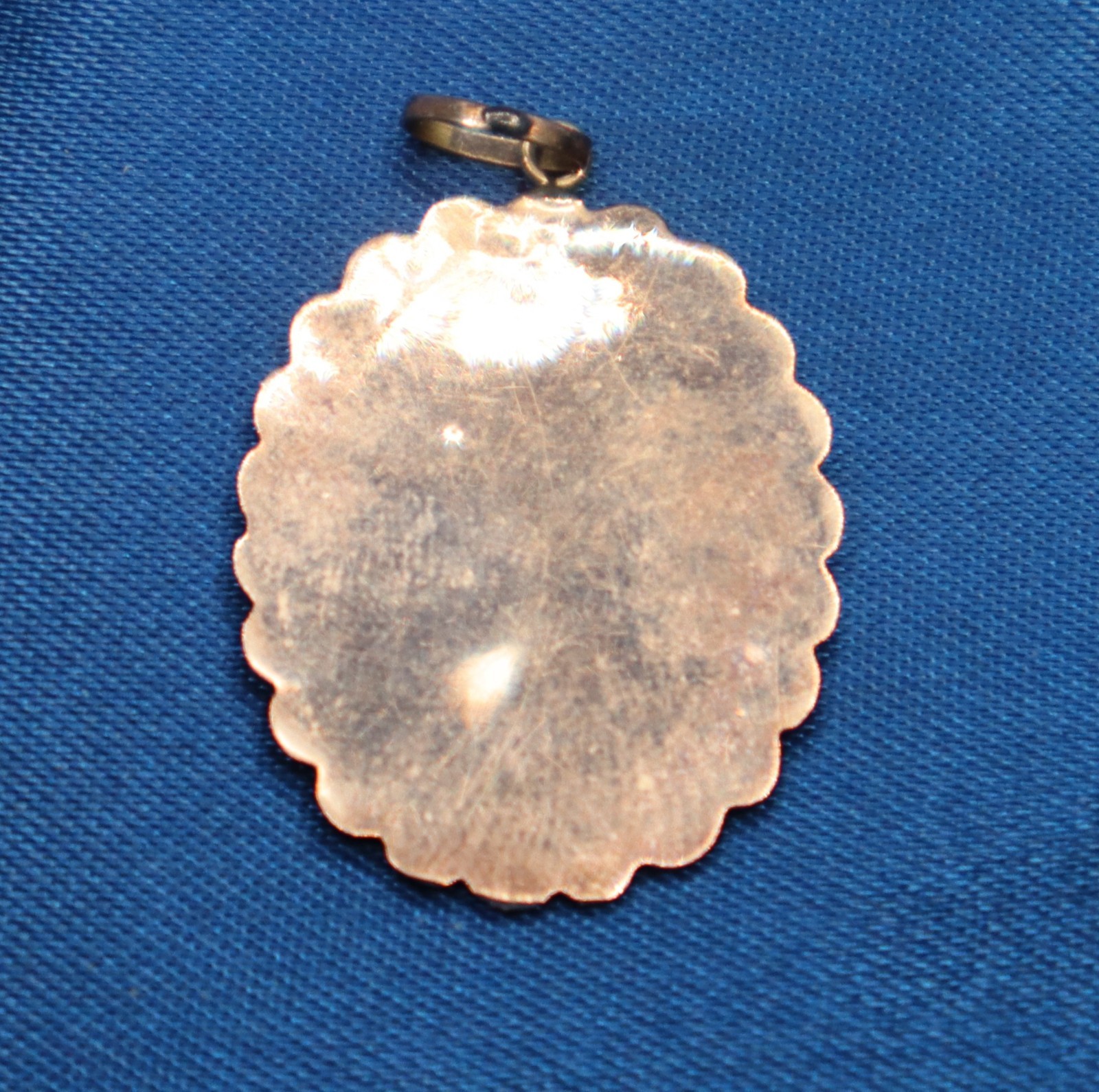 Antique 10k Yellow Gold NS San Juan De Los Lagos Virgin Mary Porcelain Pendant