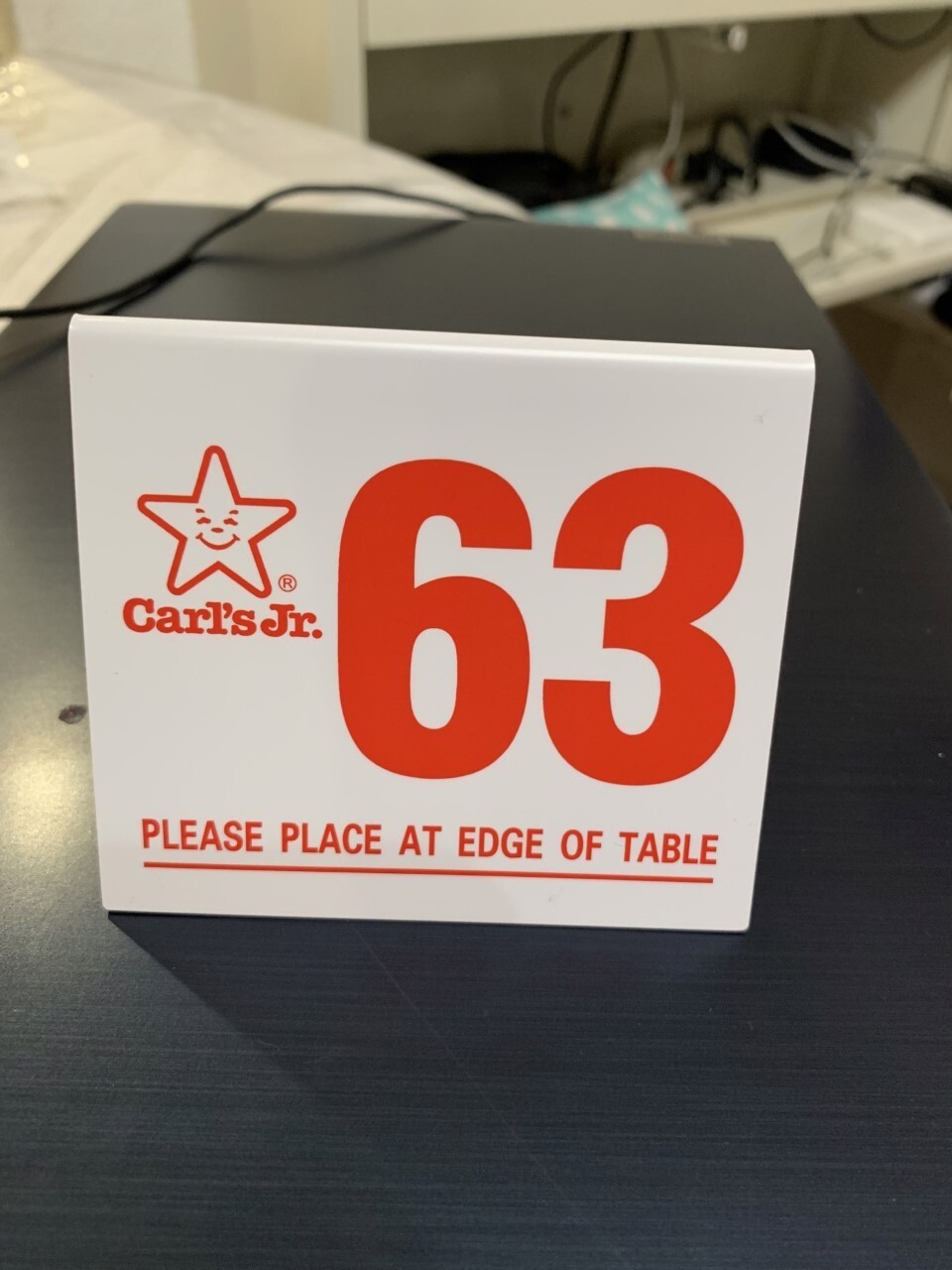 Classic Carls Jr Table Tent Number 50 thru 99