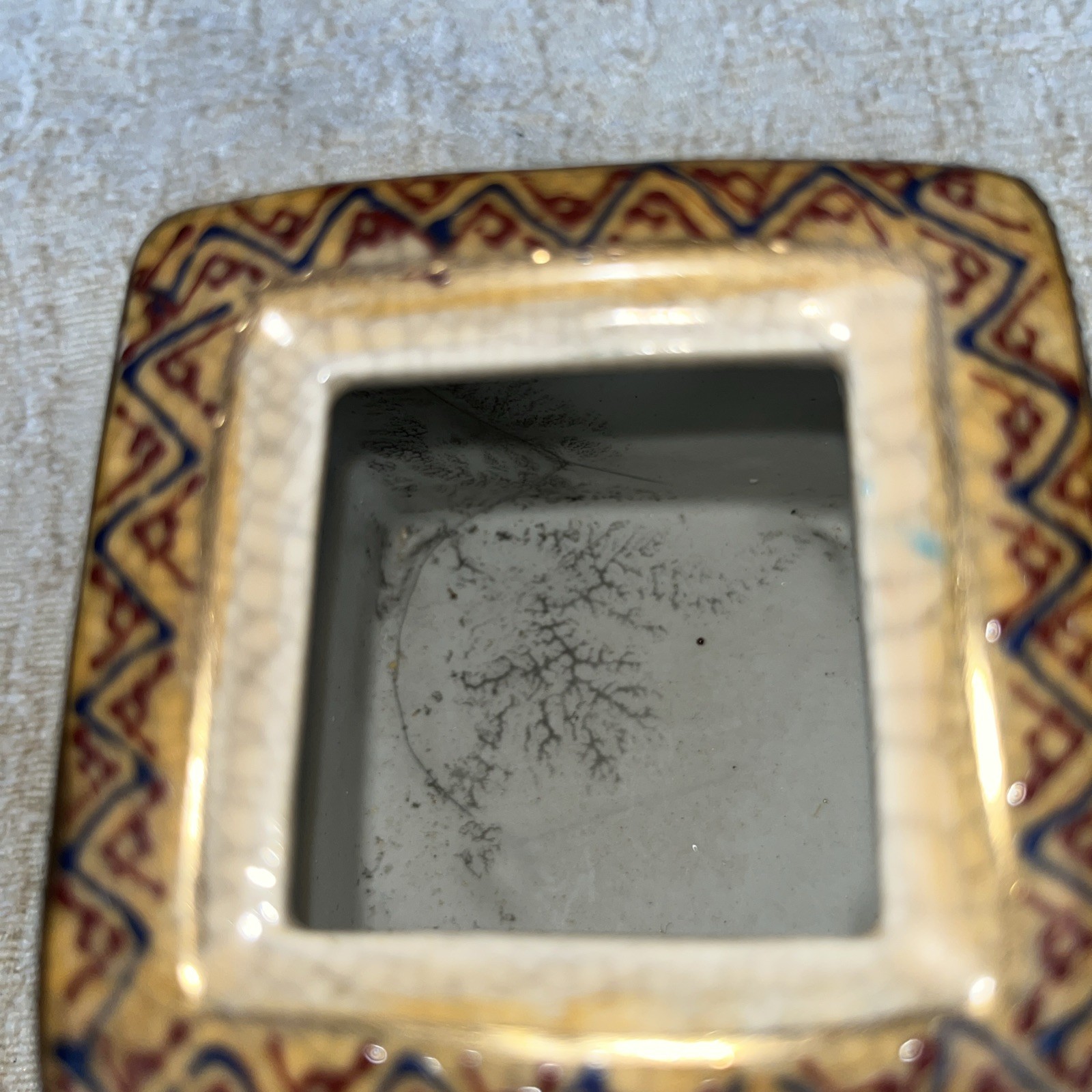 Satsuma Incense Burner Unused Modern Chinese Floral Motif Gift Idea