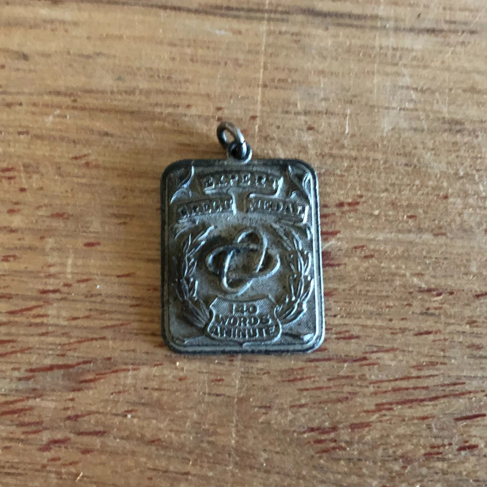 Shorthand Award Expert Gregg Medal 140 Words Minute Sterling Silver Fob Vintage