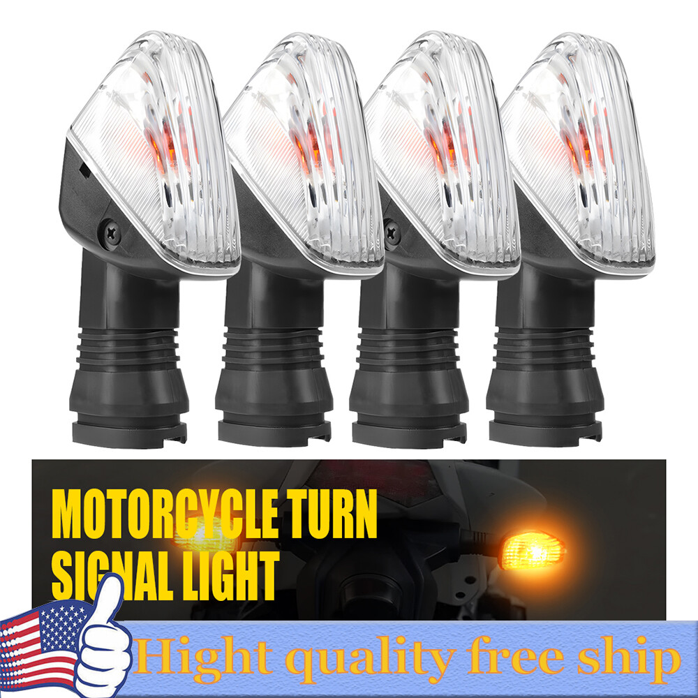 4x Front+Rear Clear Turn Signal Indicator Lamp For Kawasaki KLR 650 KLR650 08-17