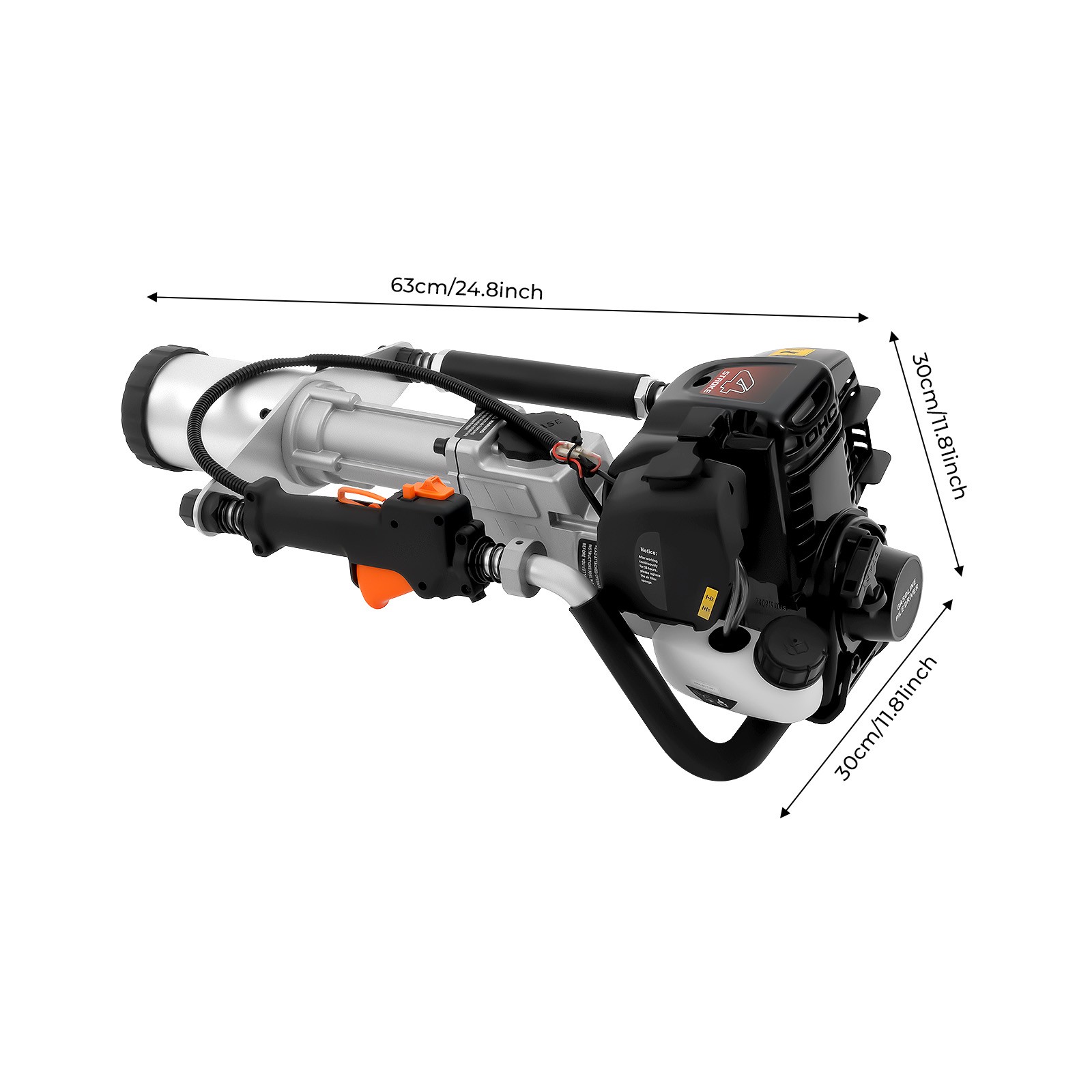 4 Stroke Gas Powered Driver Fence Farm Push Pile Gasoline Engine Kit 37.7CC