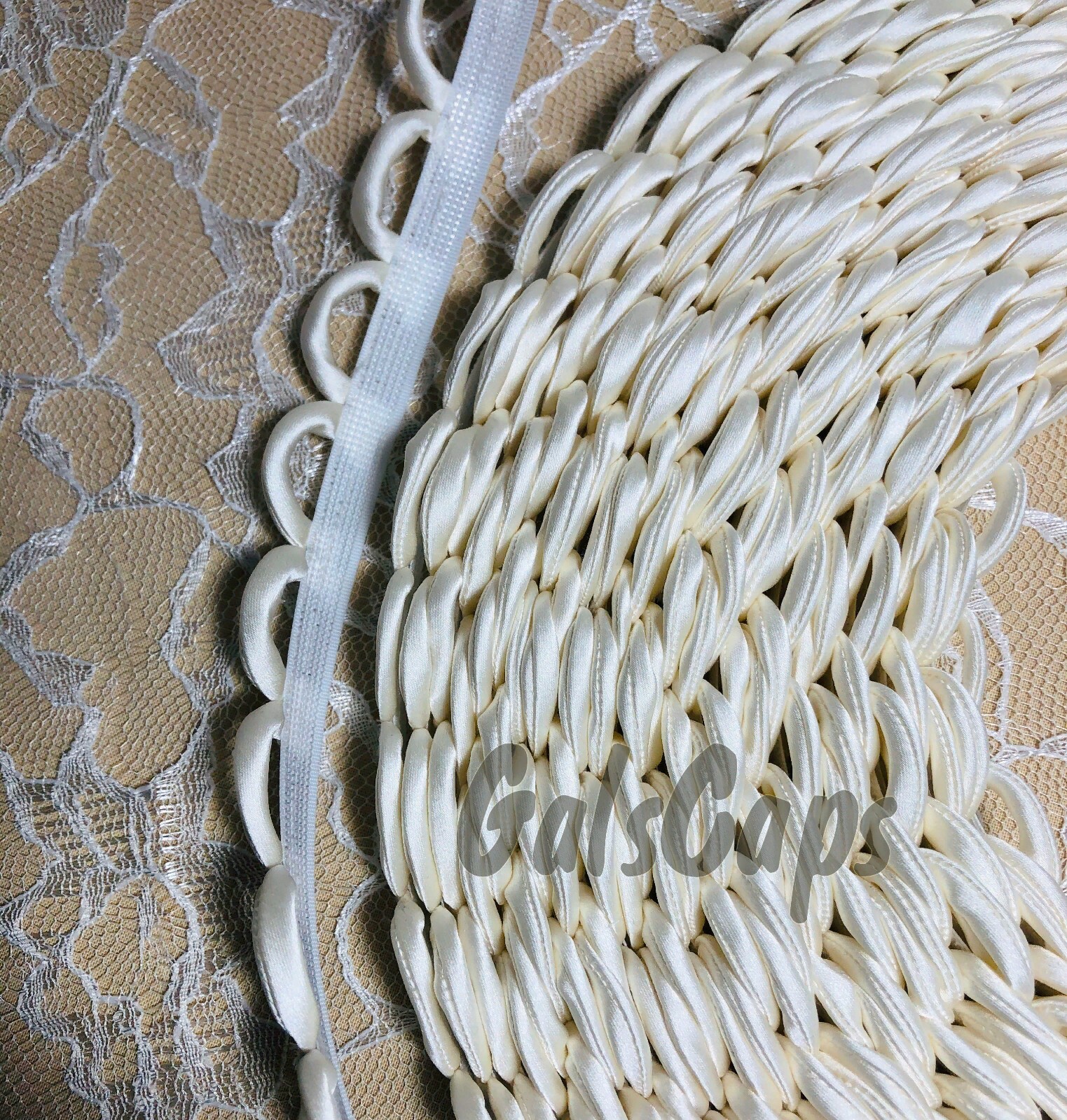 Ivory Satin Corset Loops Lacing Looping Corset Back Lace-Up Zipper Replacement