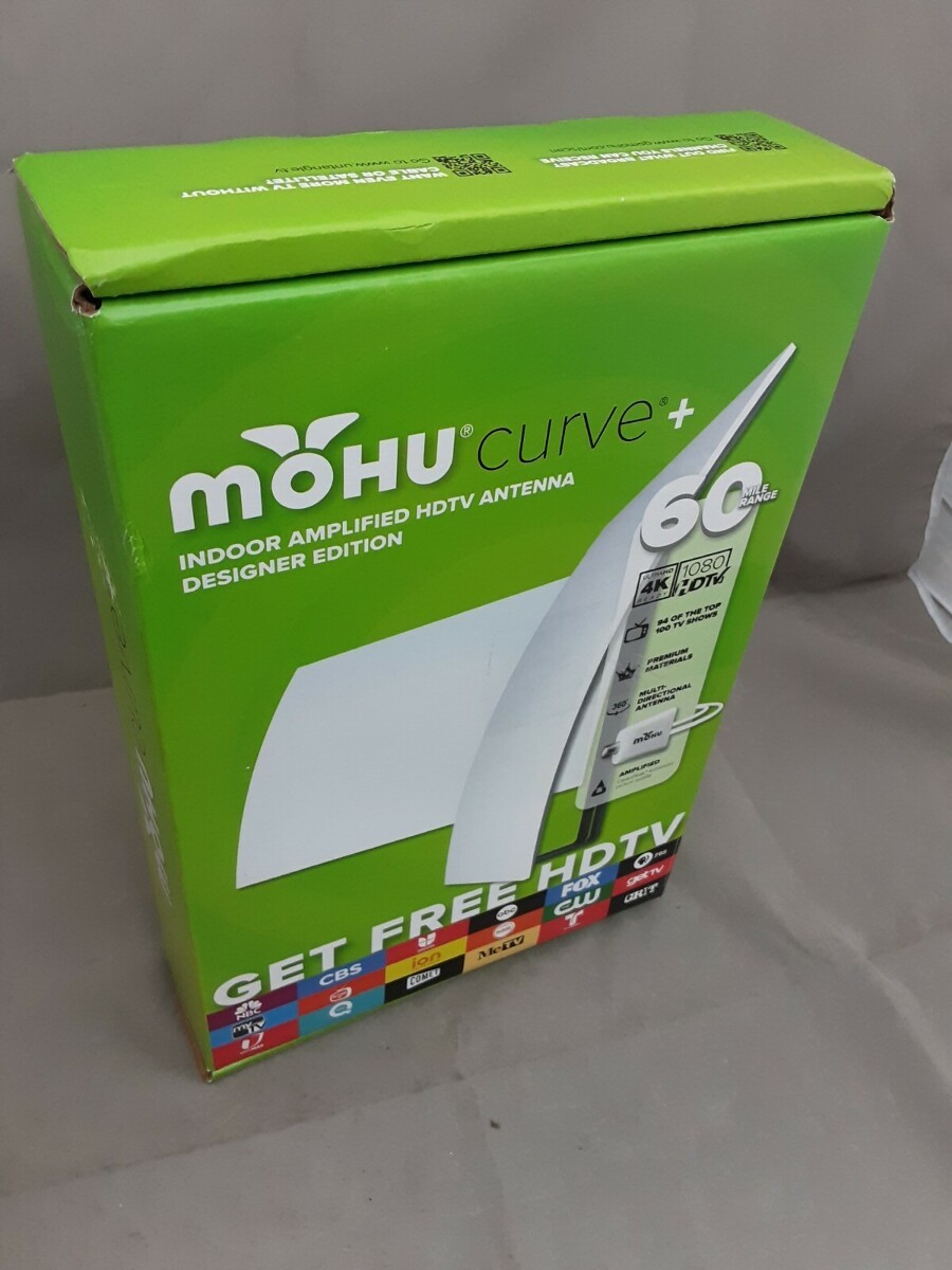 Used - Mohu MH-110566 Curve 60 Indoor Amplified HDTV Antenna - Up to 60 Mile