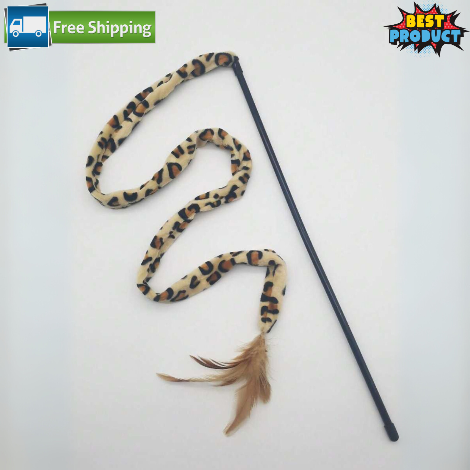 Cat Teaser Wand Indoor Interactive Kitten Fun Toy Teaser Exercise Feather Wand