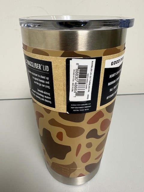 CAMO YETI® 20 Ounce RAMBLER® - Authentic - Mag Lid NEW