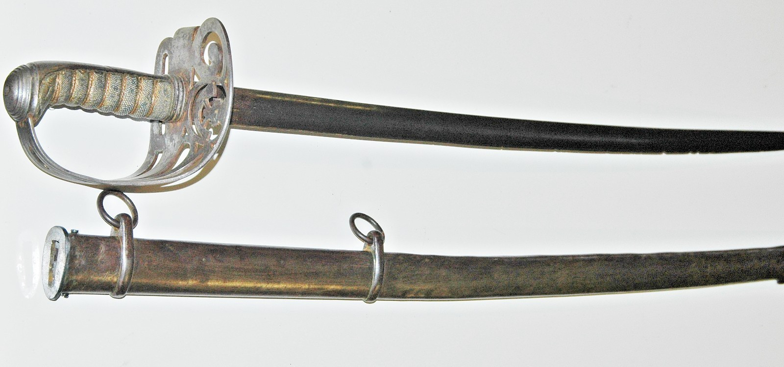 British 1st Surrey Rifles officers sword, 19th century w/ scabbard