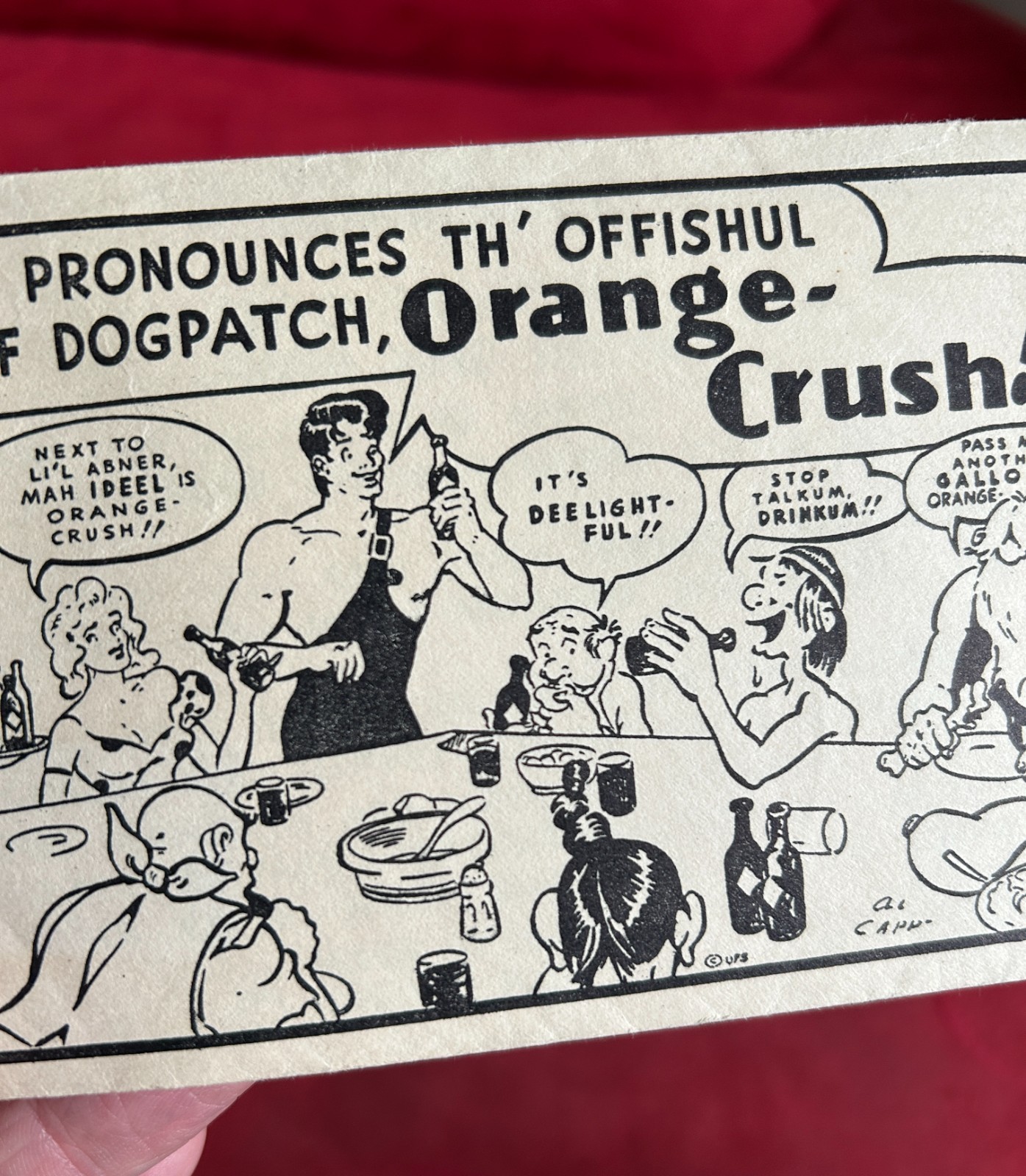 1950s Orange Crush Envelope & Lil Abner Tattoos Sheet