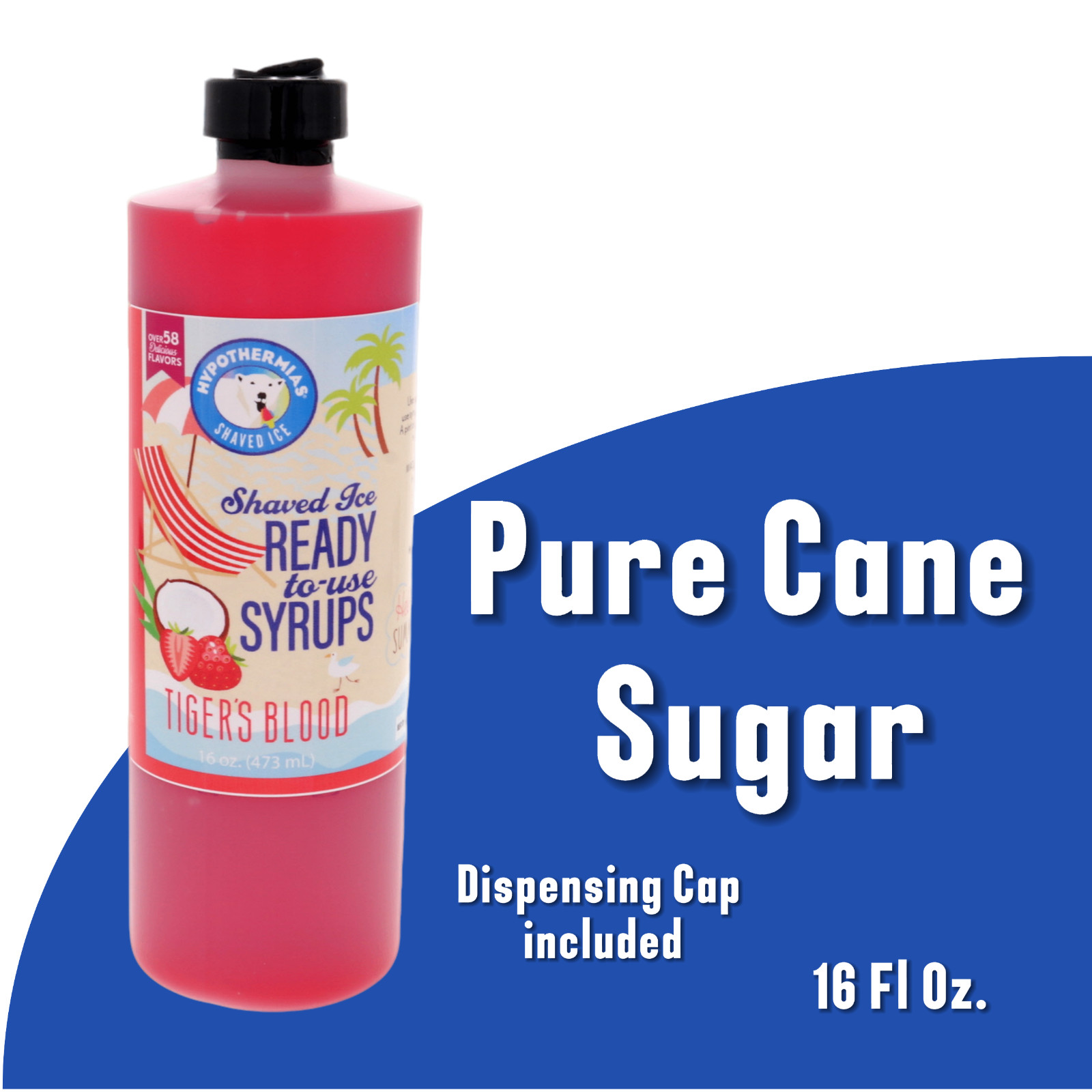 Shaved Ice Syrup Snow Cone Syrup Hypothermias Flavors 6 Pack (96 Fl Oz Total)