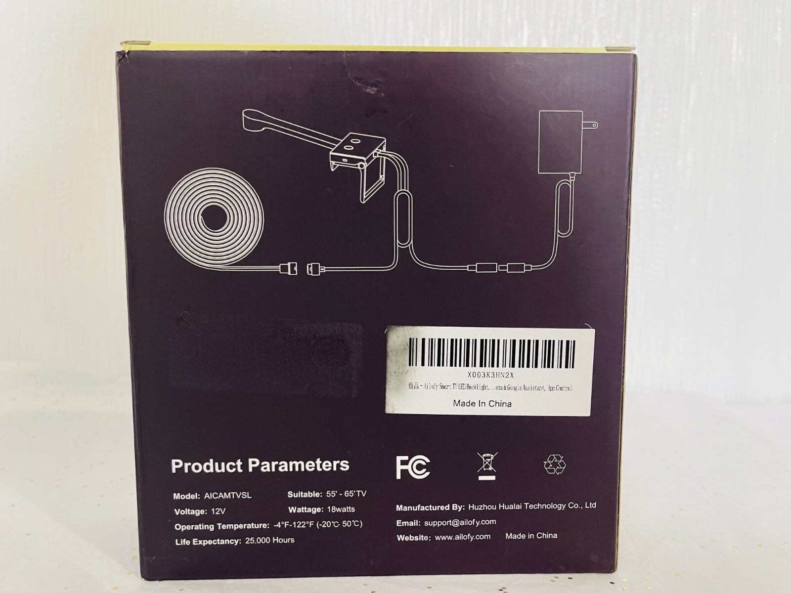 Ailofy Smart TV LED Backlight with Camera LED Strip Lights for TV 55-65"