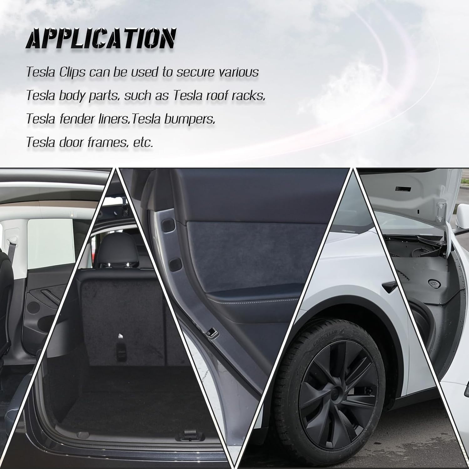 70 Pcs Tesla Clips Tesla Bumper Fender Liner Push Retainer Fastener Rivet Cli