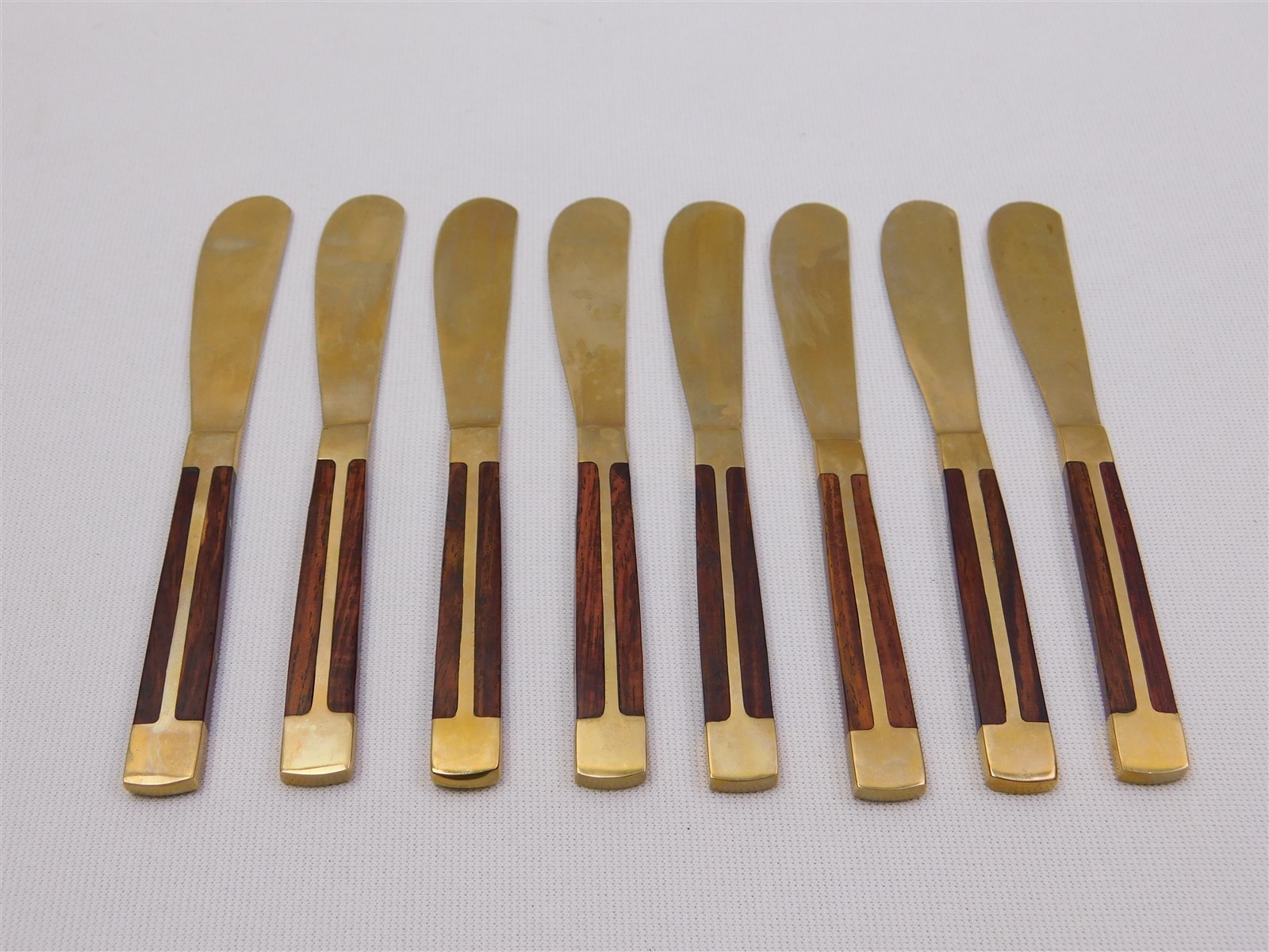 91Pcs JEAN-CLAUDE Bronze & Rosewood Flatware Set MCM Service for 8 + Service Pcs