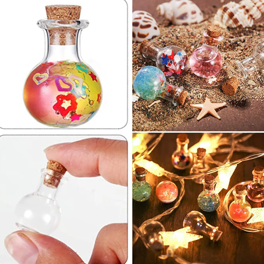 Small Mini Glass Bottles with Wooden Cork Tiny Wishing Vials Wholesale 20-100x